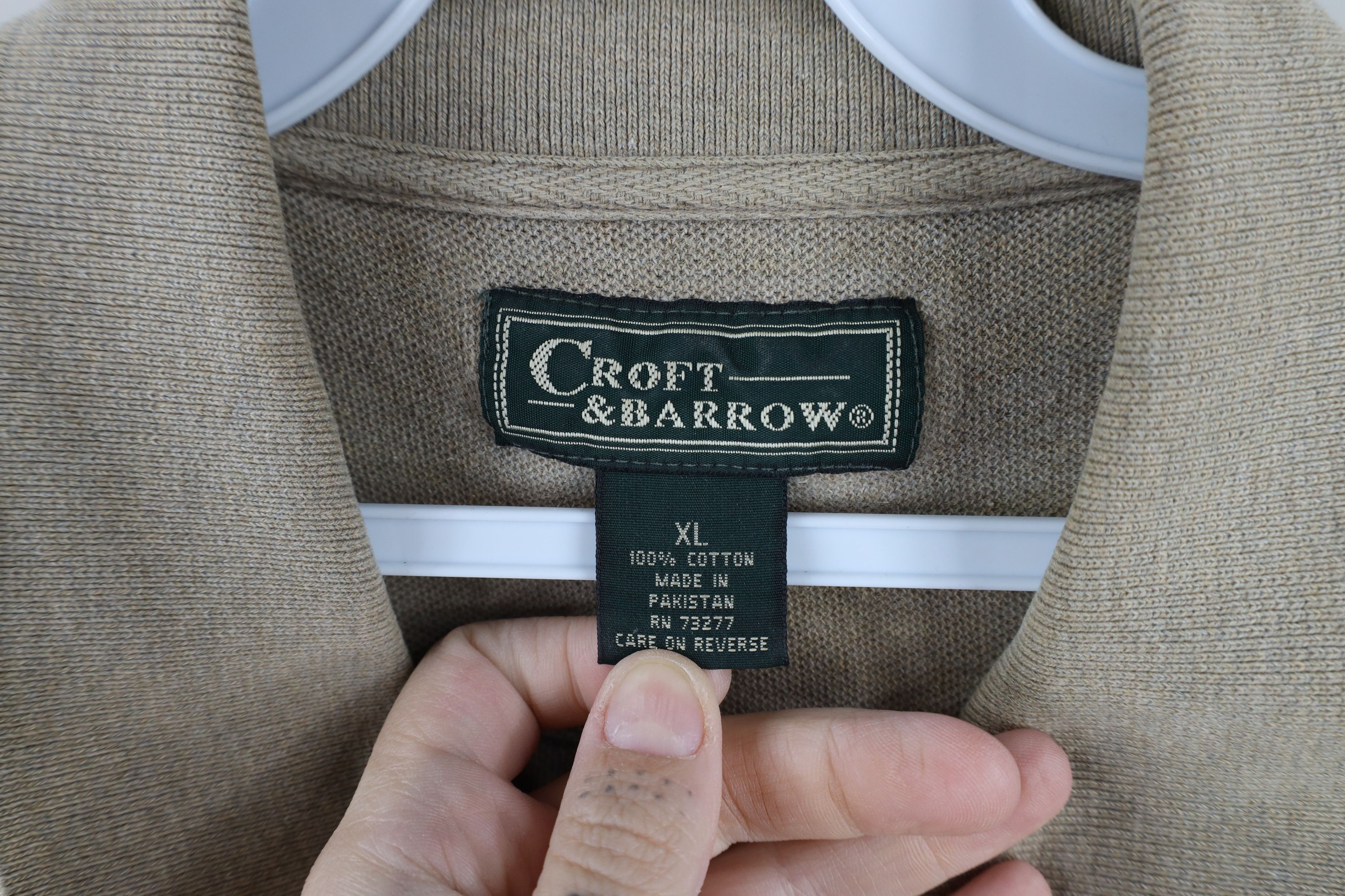 Vintage Vintage 90s Streetwear Blank Pique Cotton Polo Shirt Beige Size US XL / EU 56 / 4 - 6 Thumbnail