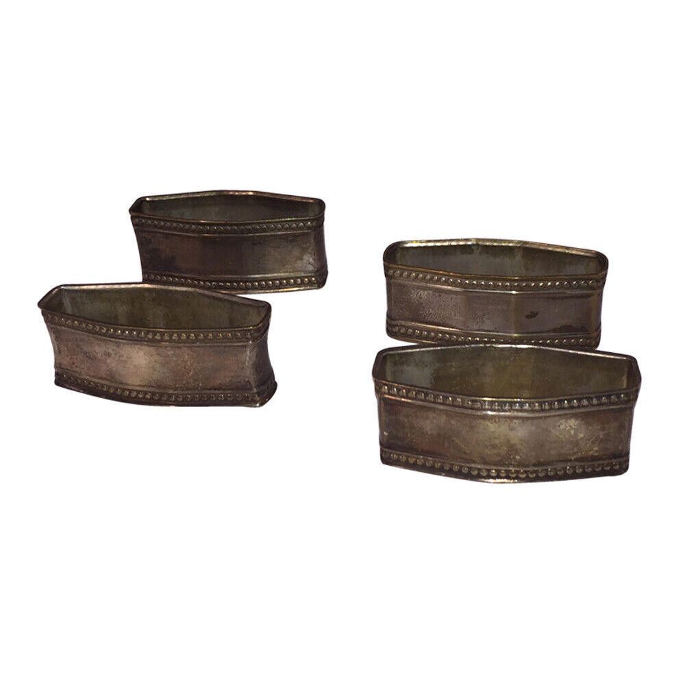 Designer Rustic Silver Plated Napkin Ring Set of 4 Size ONE SIZE - 3 Thumbnail