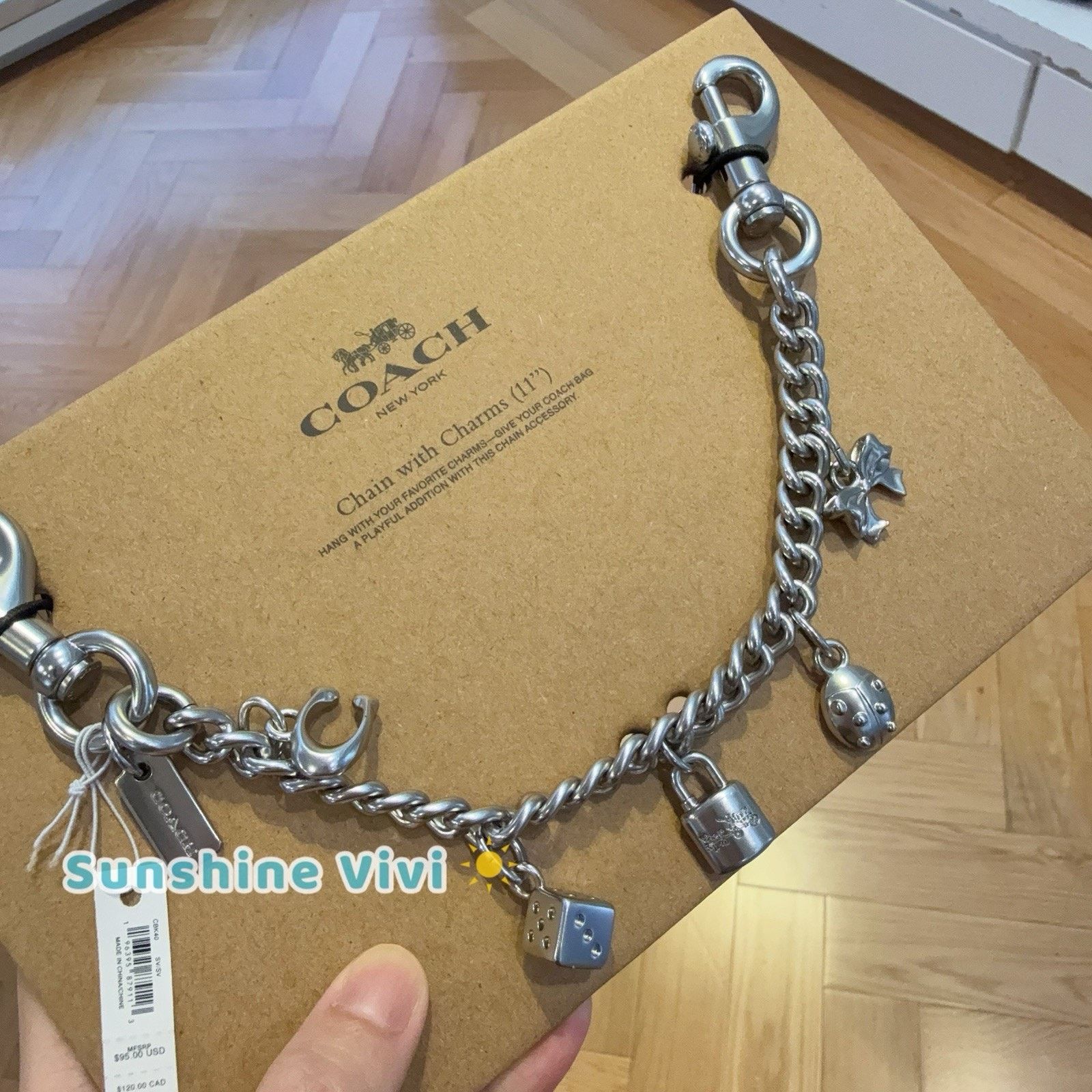 Coach NWT Coach Silver Swagger Chain Bag Charm CBK40 Silver Color Size ONE SIZE - 2 Thumbnail