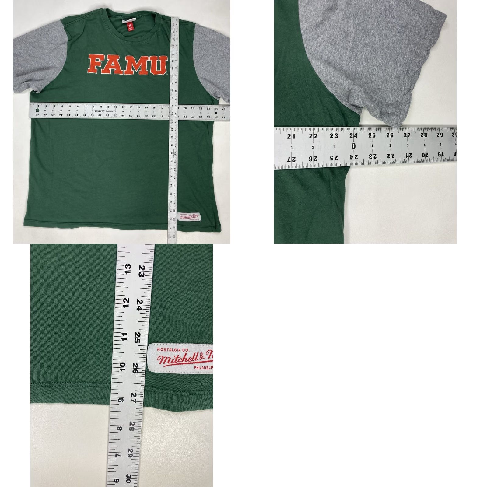 Mitchell & Ness Mitchell & Ness FAMU Florida A&M University Graphic T-shirt Men XL Short Sleeve Crew Neck Green Embroidered Logo Vintage Sports University 90s Mens Size US XL / EU 56 / 4 - 8 Thumbnail