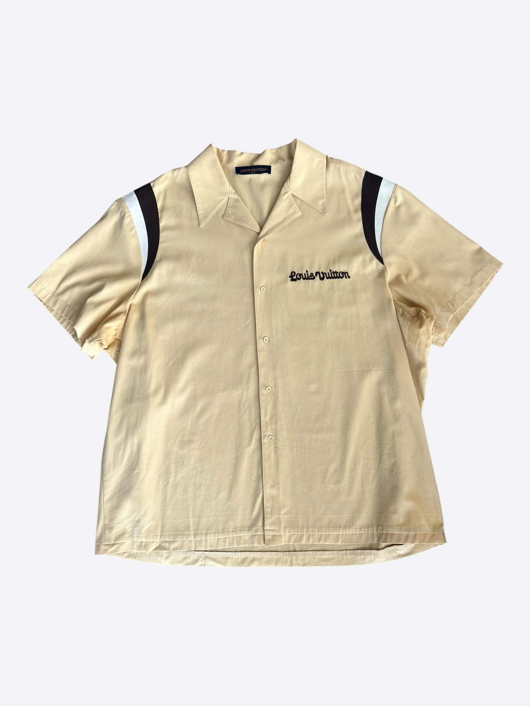 Louis Vuitton Tyler Beige Dog Logo Embroidered Button Up Shirt Size US XXL / EU 58 / 5 - 1 Thumbnail