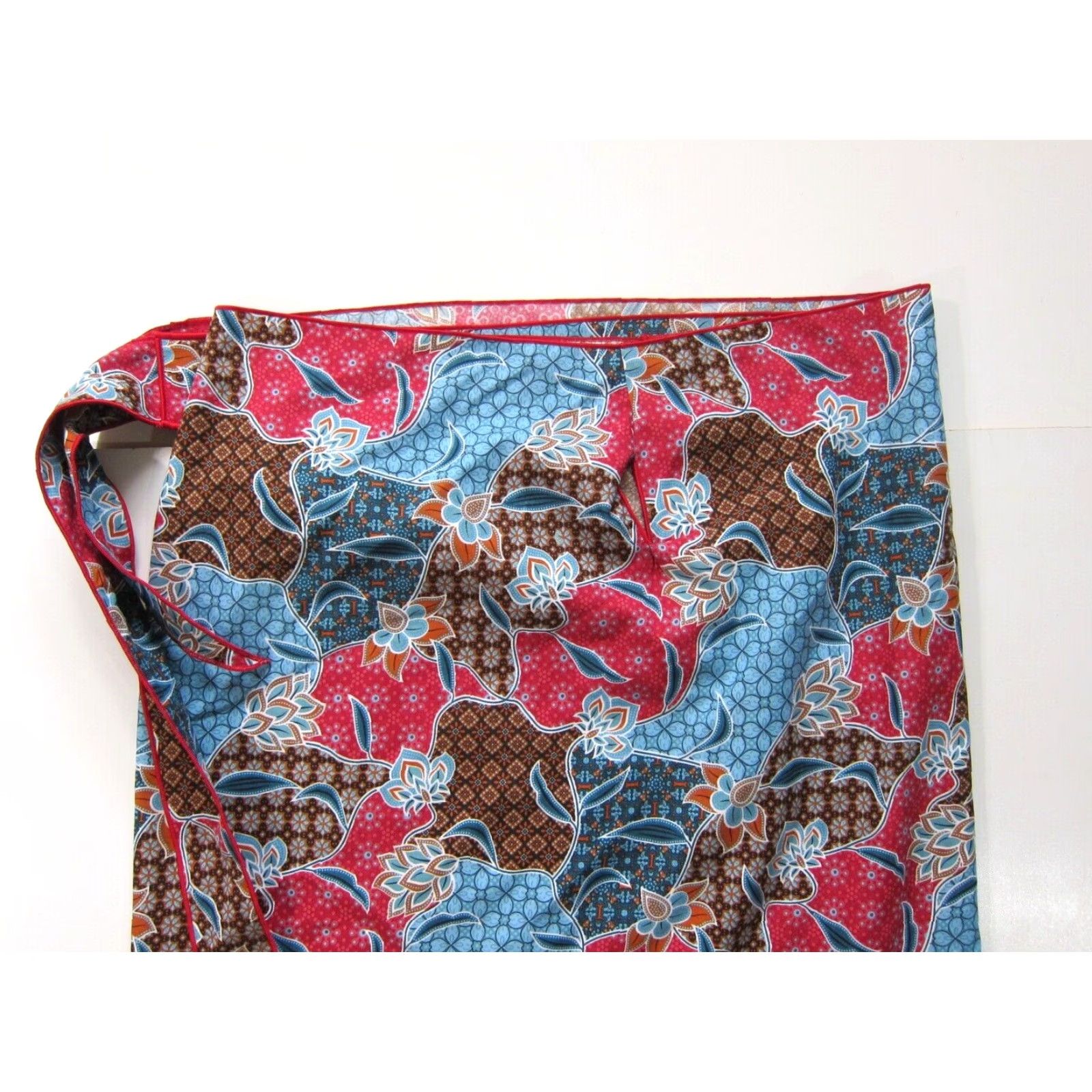 Vintage VINTAGE Sol Cique 100% Cotton Blue Pink Brown Floral Long Maxi Wrap Skirt OS Women's Skirt One Size Blue Floral Long Maxi Wrap Skirt Womens OS Size 42" / US 20 - 3 Thumbnail