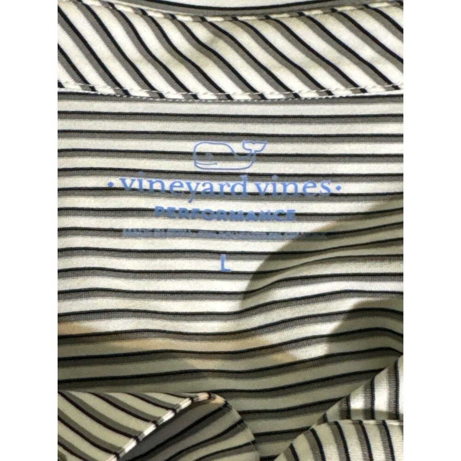 Vineyard Vines Vineyard Vines Mens XL Grey Striped Performance Polo Size US XL / EU 56 / 4 - 4 Thumbnail