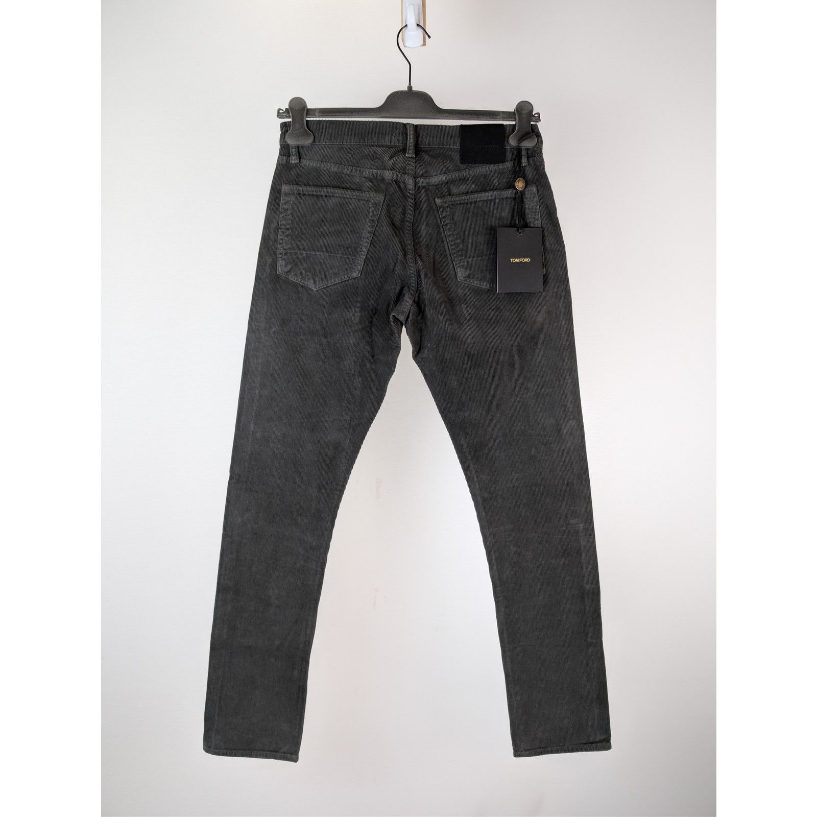 Tom Ford o1rshd1 Slim Fit Coated Denim Jeans in Black / Grey Size US 31 - 11 Thumbnail