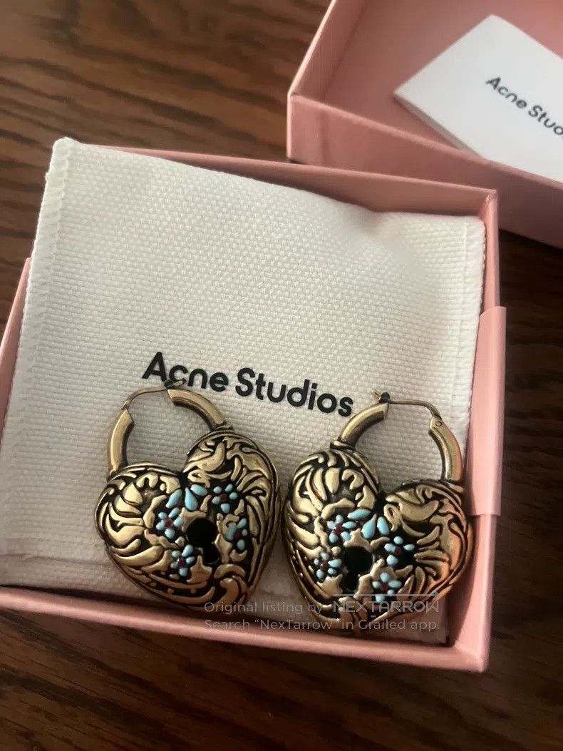 Acne Studios Acne Studios Vintage Distressed Heart Lock Earrings Size ONE SIZE - 2 Thumbnail