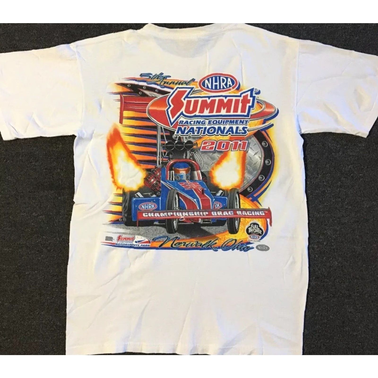 NASCAR VINTAGE NHRA Drag Racing Nationals Faded Shirt M White USA Car Biker Grunge 80s 90s NASCAR Mens Man Cave Size US M / EU 48-50 / 2 - 2 Thumbnail