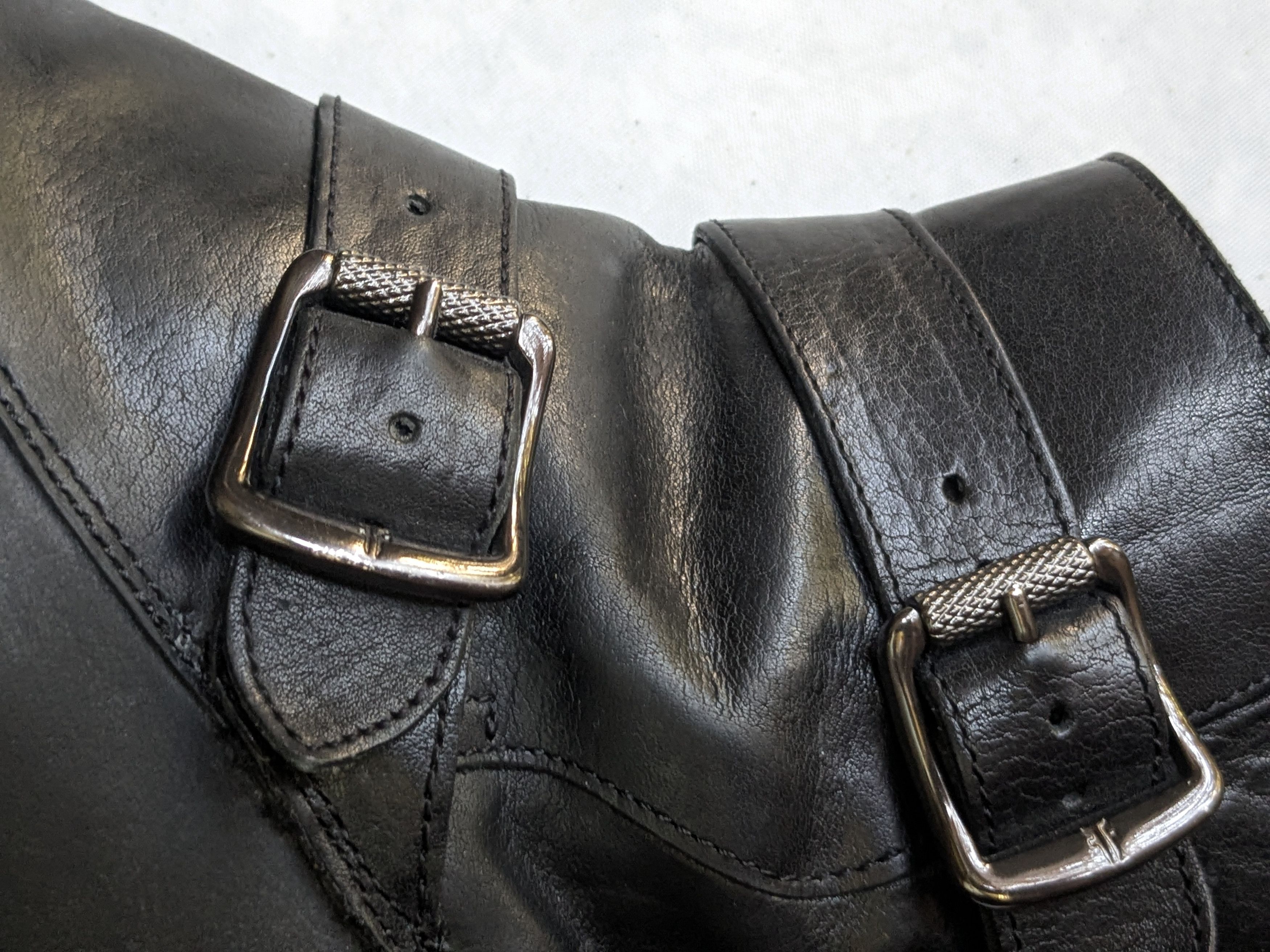 Frye Frye Engineer Boots Black Leather 9.5 D Strap Buckle Size US 9.5 / EU 42-43 - 8 Thumbnail