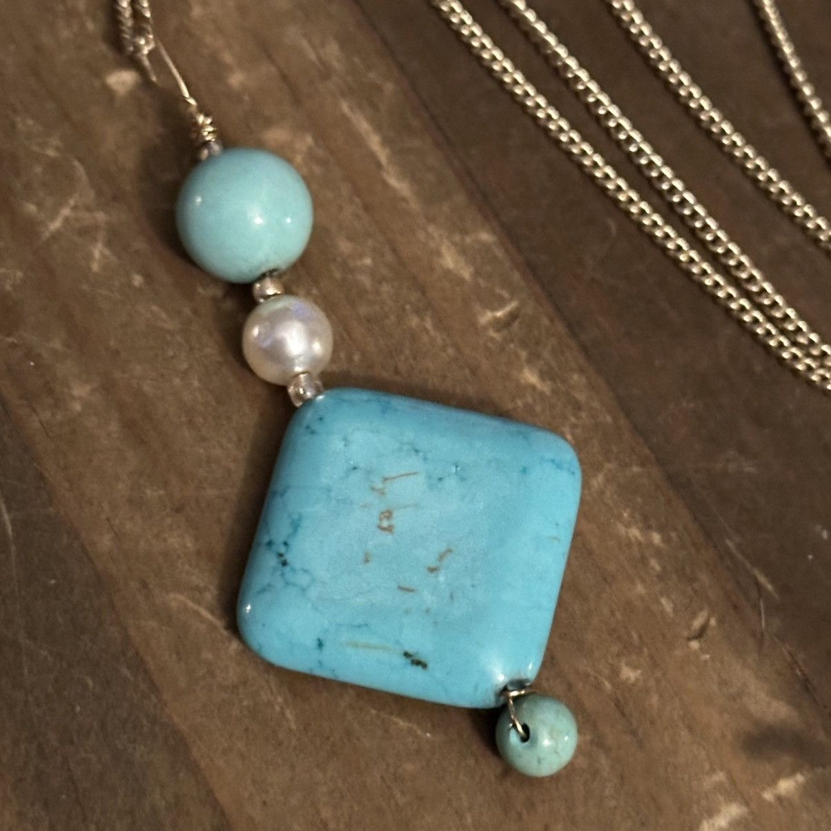 Other Gold tone turquoise drop pendant necklace Size ONE SIZE - 2 Thumbnail