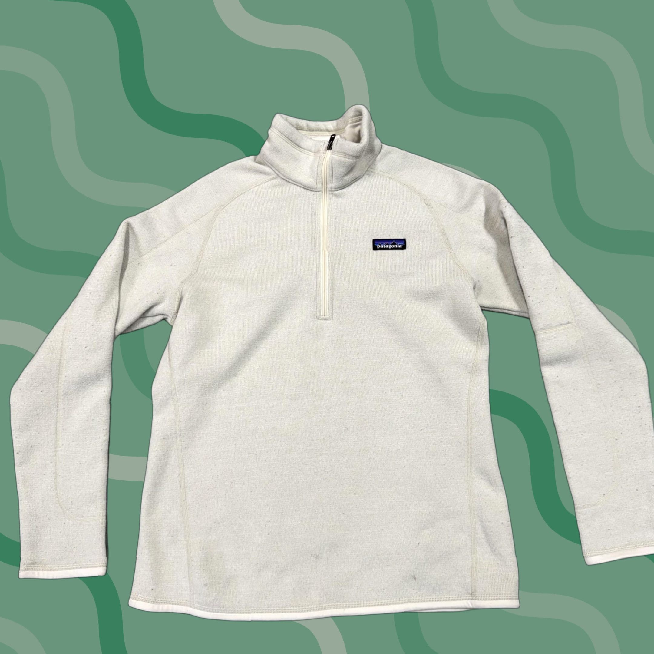 Patagonia Patagonia Sweater Womens Large White Fleece 1/4 Zip Mock Neck Pullover Top Size L / US 10 / IT 46 - 1 Thumbnail
