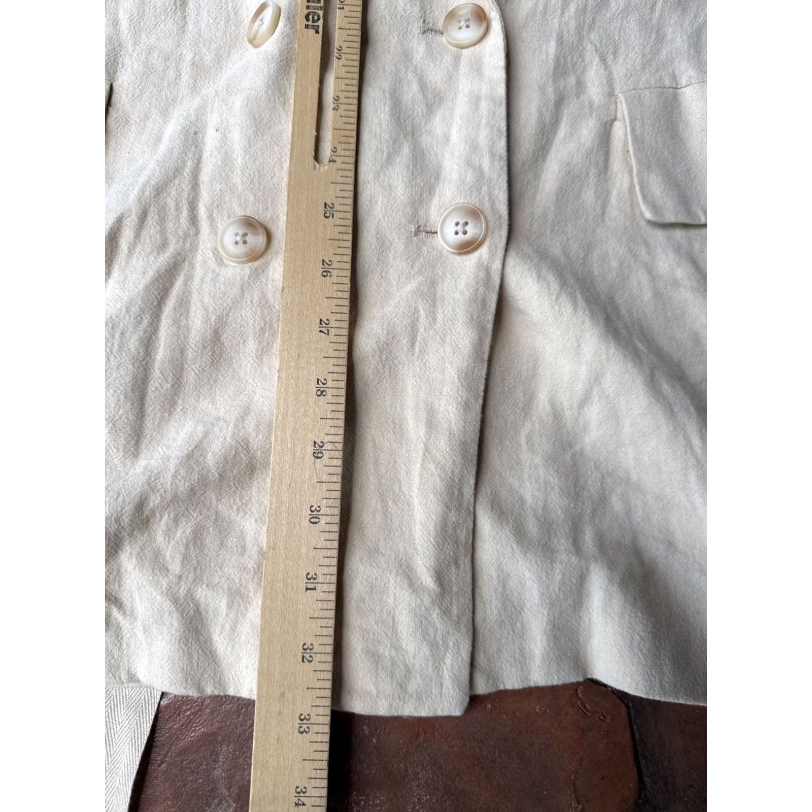 Free People Free People Olivia Blazer Womens Large Beige Linen Blend Blazer Jacket Size M / US 6-8 / IT 42-44 - 6 Thumbnail