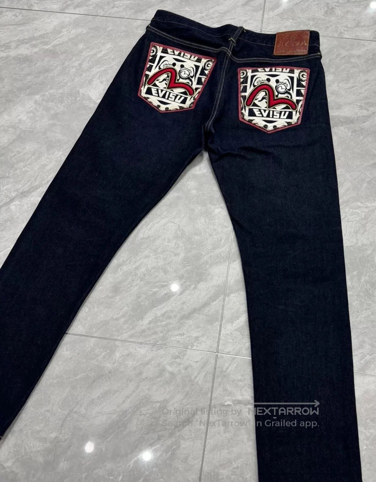 Evisu Evisu White Daruma Embroidered Jeans. Size US 33 - 3 Thumbnail