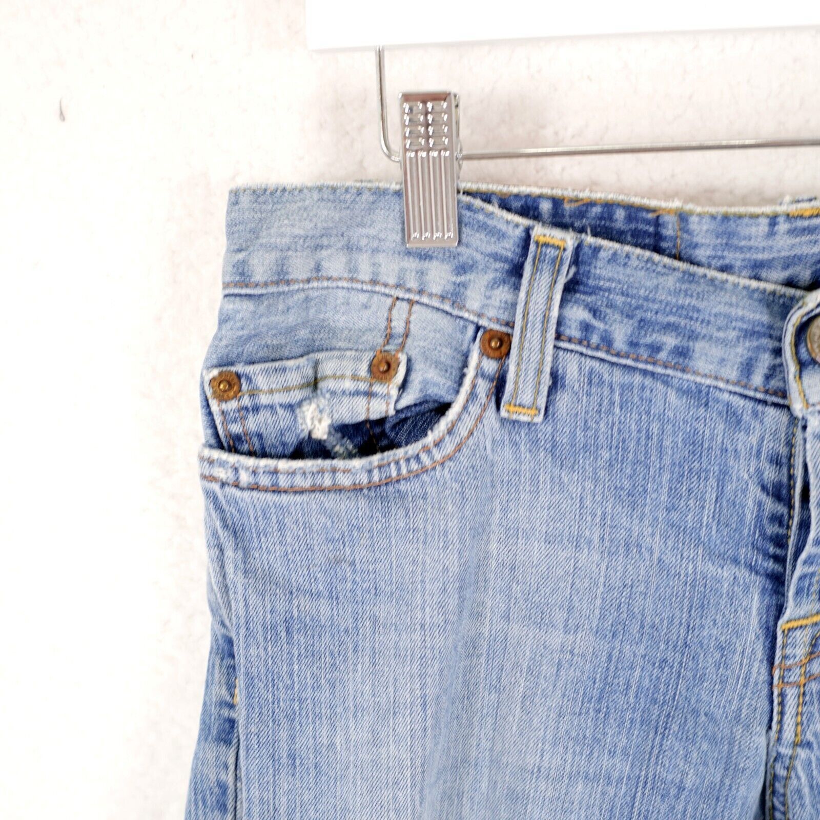 Lucky Brand Lucky Brand Dungarees Sweet Dream Crop Light Blue Stone Wash Size 31" - 4 Thumbnail
