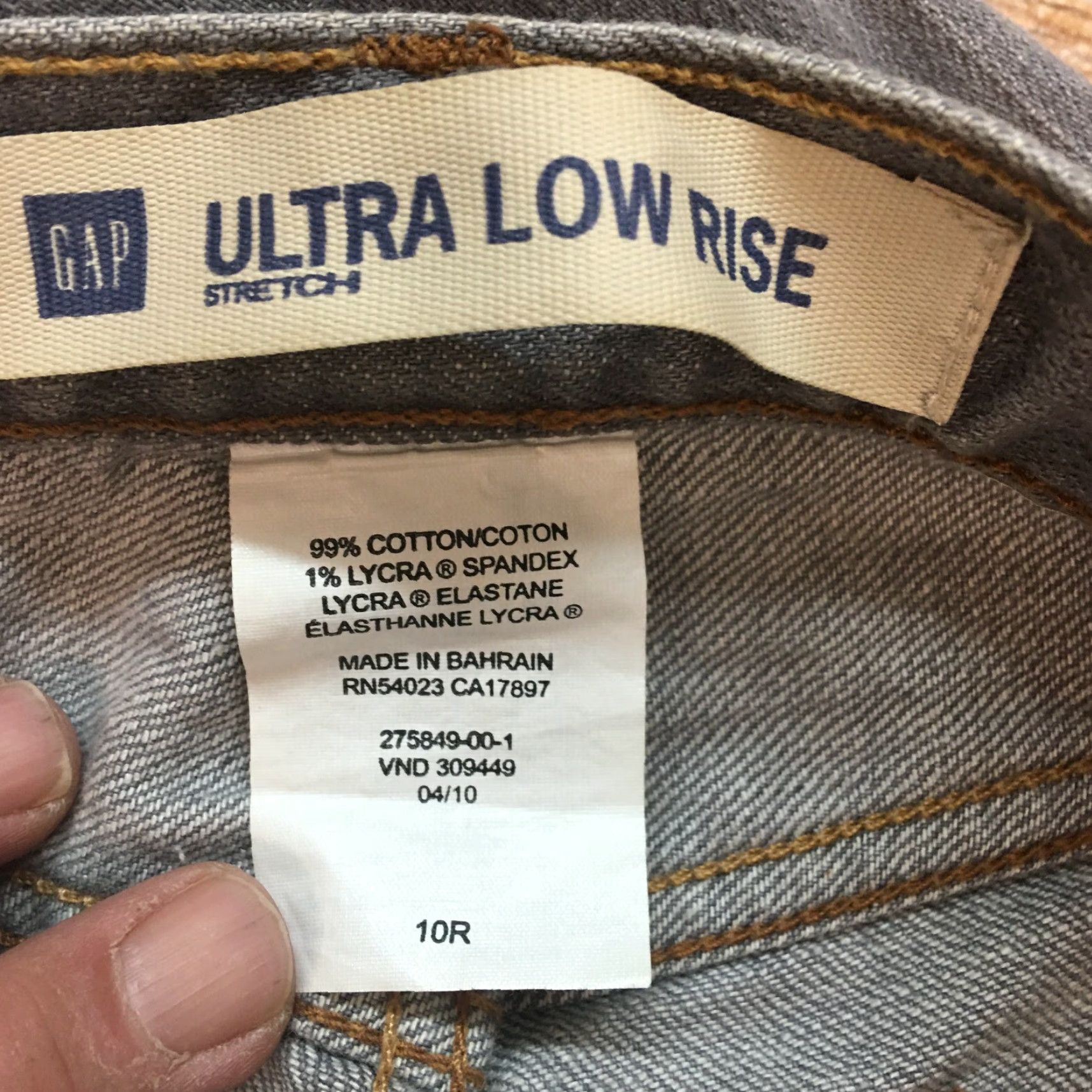 Gap Gap Ultra Low Rise Stretch Denim Jeans Womens Size 10R Gray Casual 34X33 Size 32" / US 10 / IT 46 - 7 Thumbnail