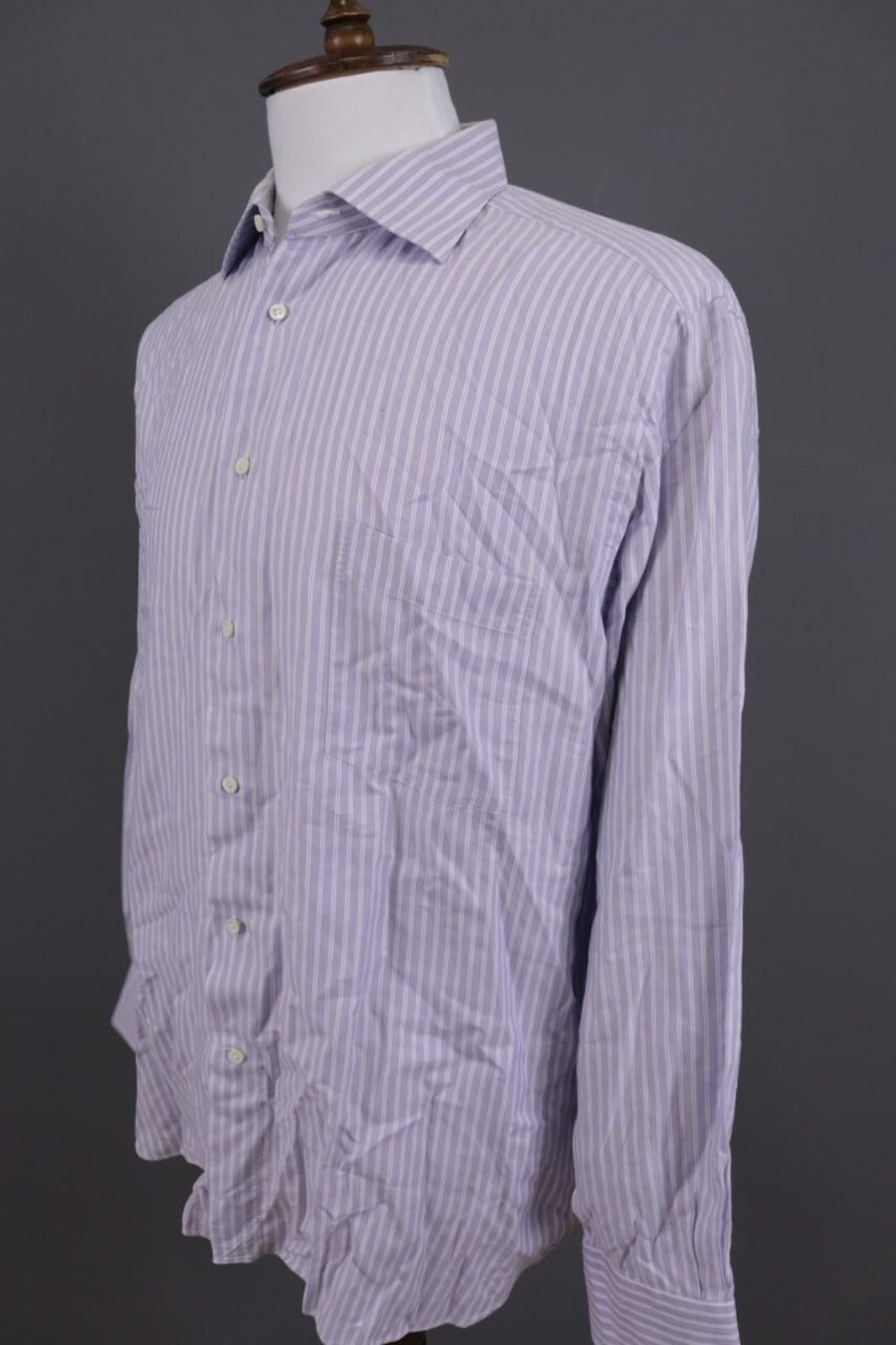 Ermenegildo Zegna Ermenegildo Zegna Rgular Fit Purple Shirt Size 43 / 17 Size US M / EU 48-50 / 2 - 6 Thumbnail