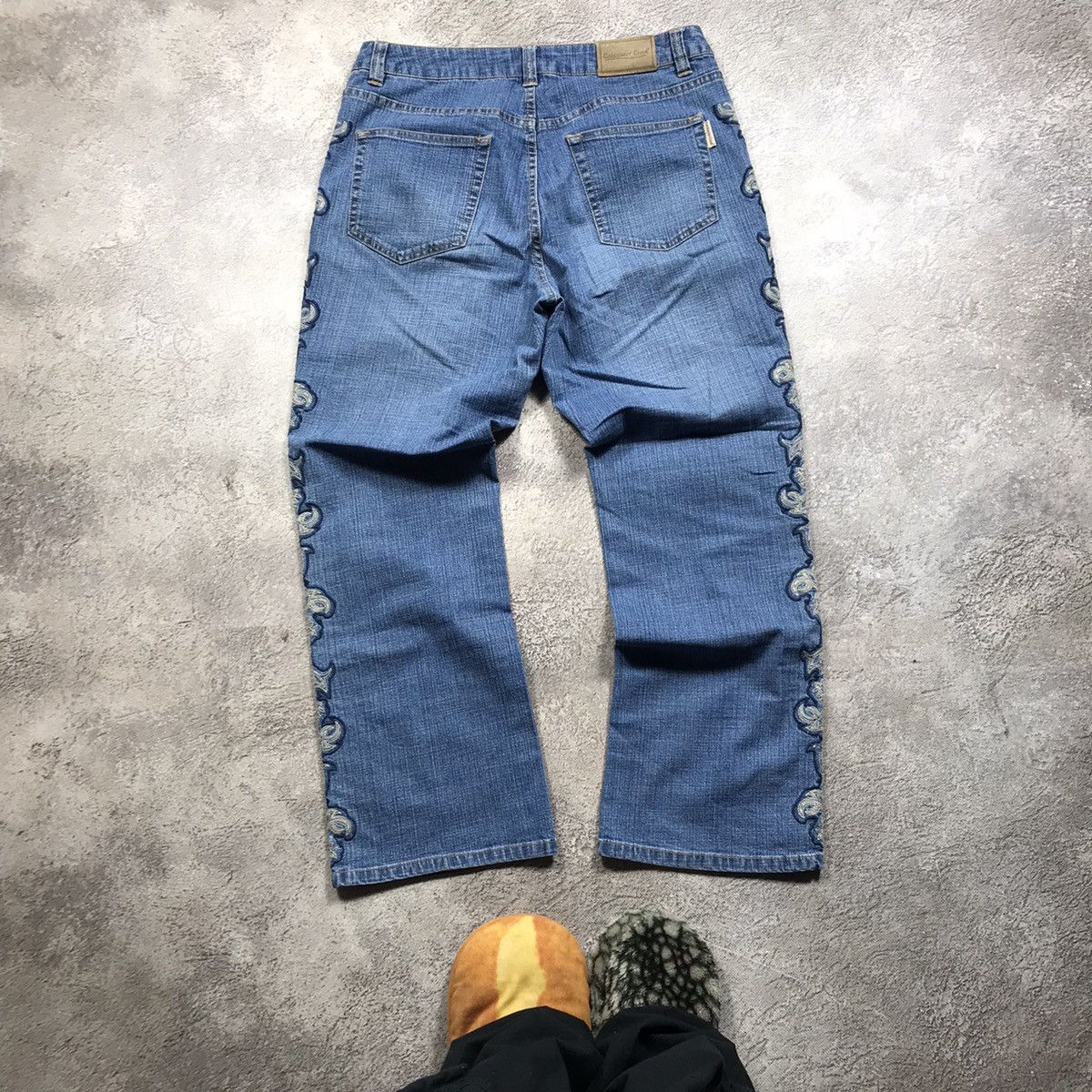 Vintage Y2K Distressed Flared Baggy Jeans Grunge Skate Graphic 32 Size 32" / US 10 / IT 46 - 4 Thumbnail