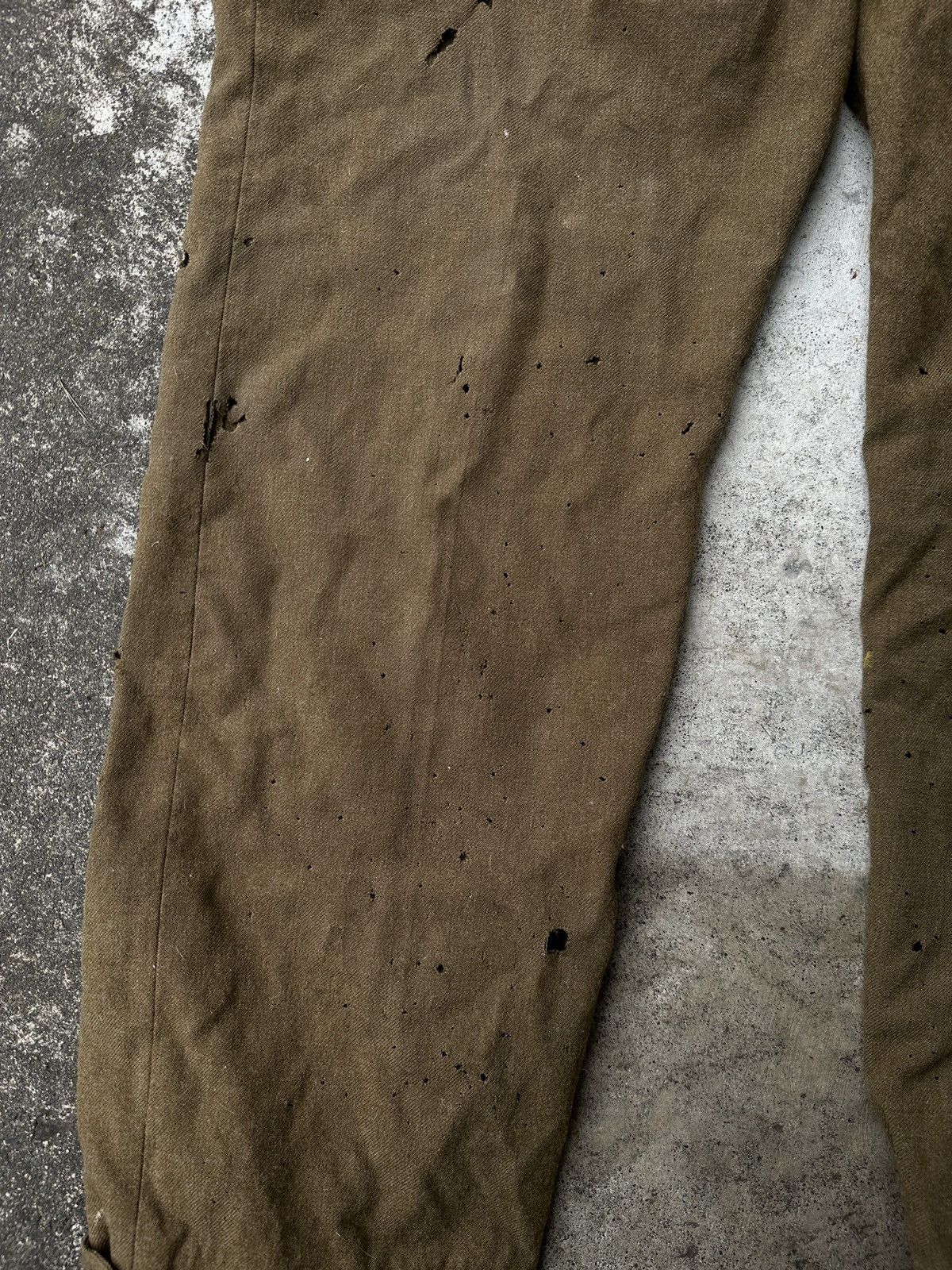 Vintage Trashed 1950s AUSTRALIA US Army Wool Trousers Cargo pant Size US 35 - 4 Thumbnail