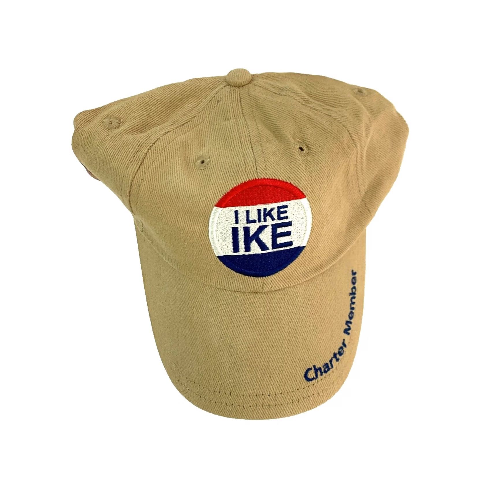 Vintage I Like Ike Charter Member Eisenhower Foundation Beige Strapback Dad Hat Cap Mens One Size Beige Strapback Cap Size ONE SIZE - 2 Thumbnail
