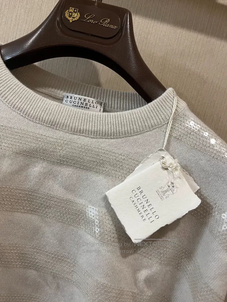Brunello Cucinelli Brunello Cucinelli Glitter cashmere sweater Size S / US 4 / IT 40 - 4 Thumbnail