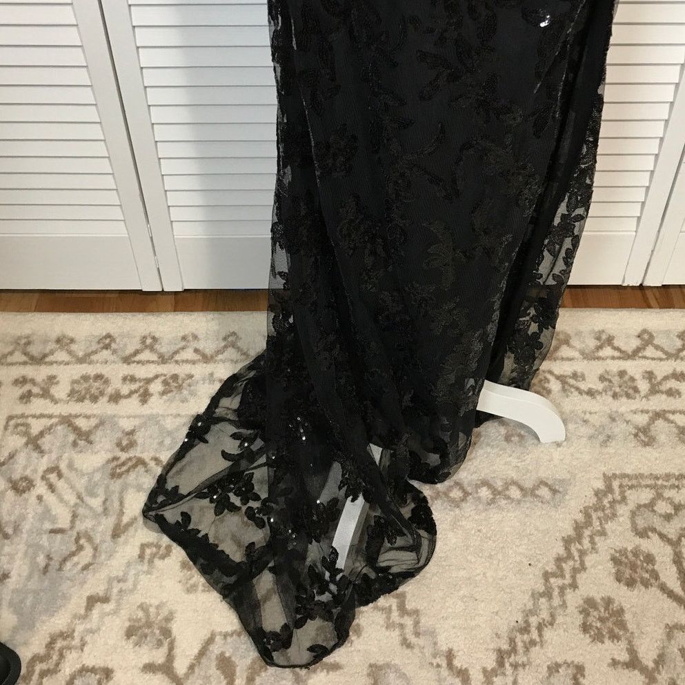 Other Black Sequins Lace Formal Long Bodycon Mermaid Dress 4 Size S / US 4 / IT 40 - 9 Thumbnail
