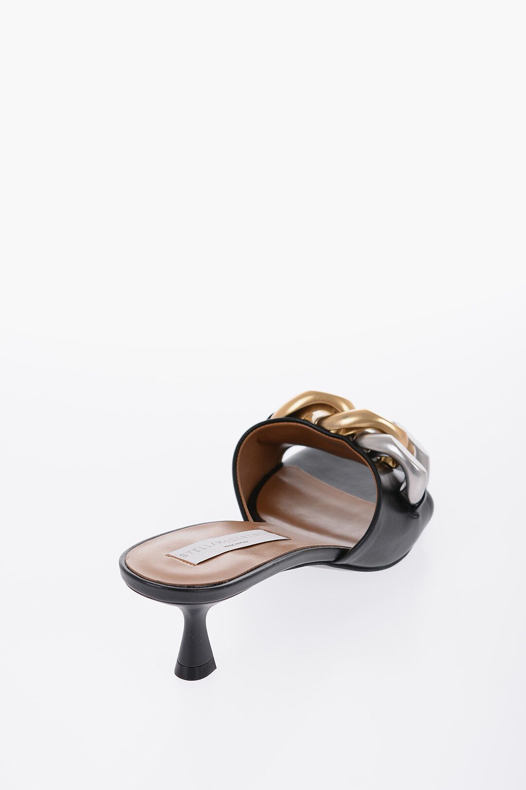 Stella McCartney og1mm0824 Leather Open Toe Mules With Chain in Black Size US 6 / IT 36 - 3 Thumbnail