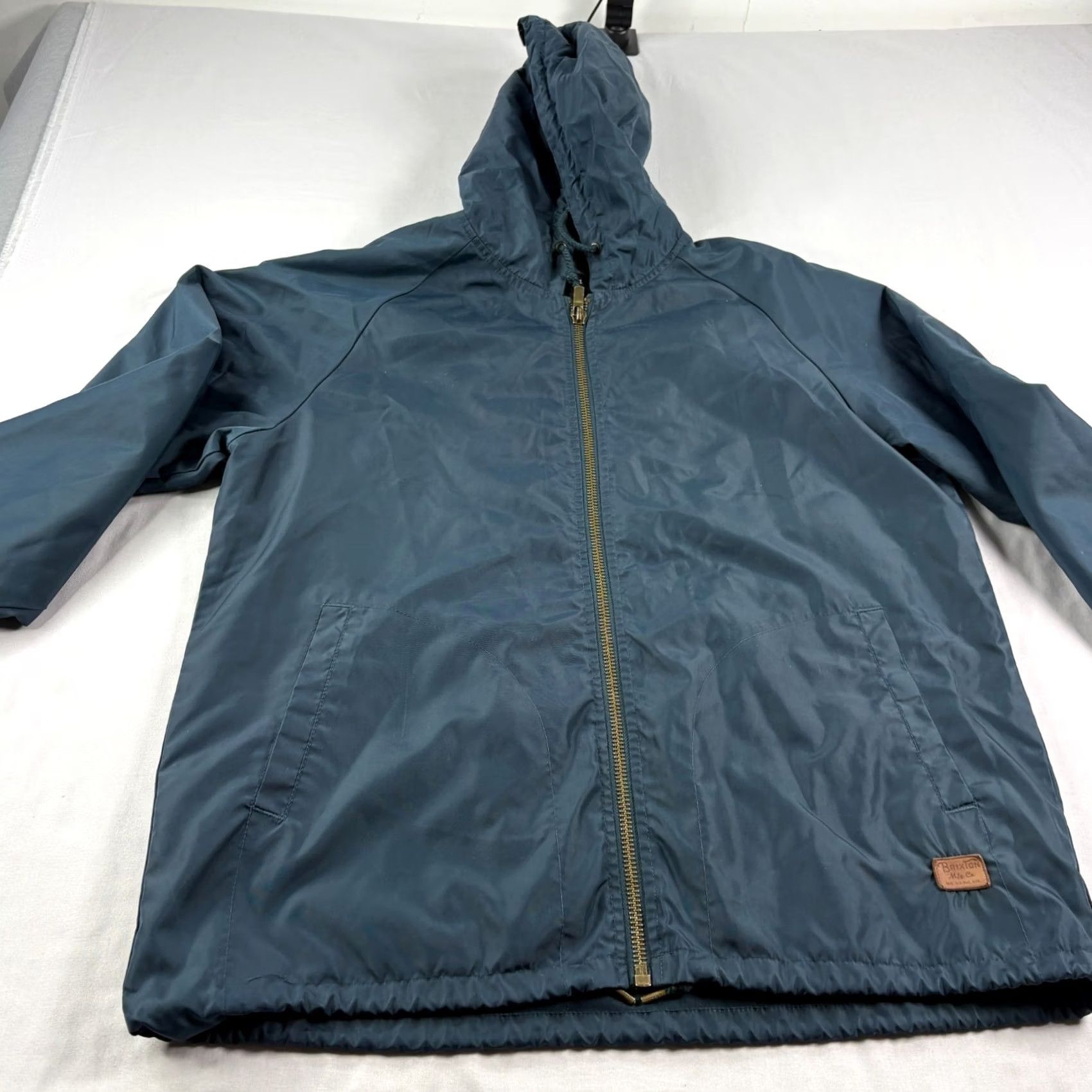 Brixton Brixton Jacket Mens Large Blue Full Zip Hooded Windbreaker Bomber Windbreaker Jacket Size US L / EU 52-54 / 3 - 3 Thumbnail