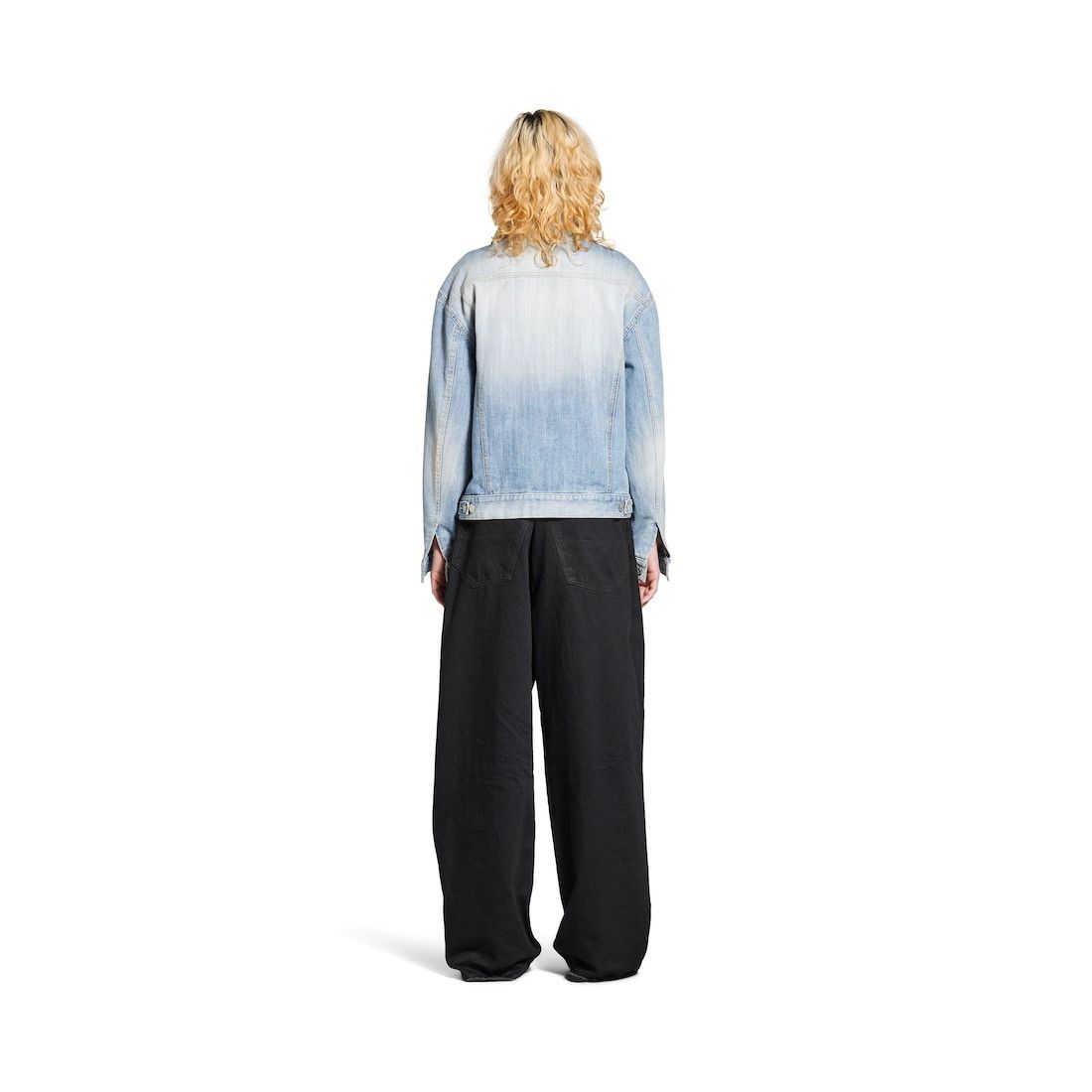 Balenciaga o1s1wg110126 Standing Collar Jacket in Light Blue Size L / US 10 / IT 46 - 4 Thumbnail
