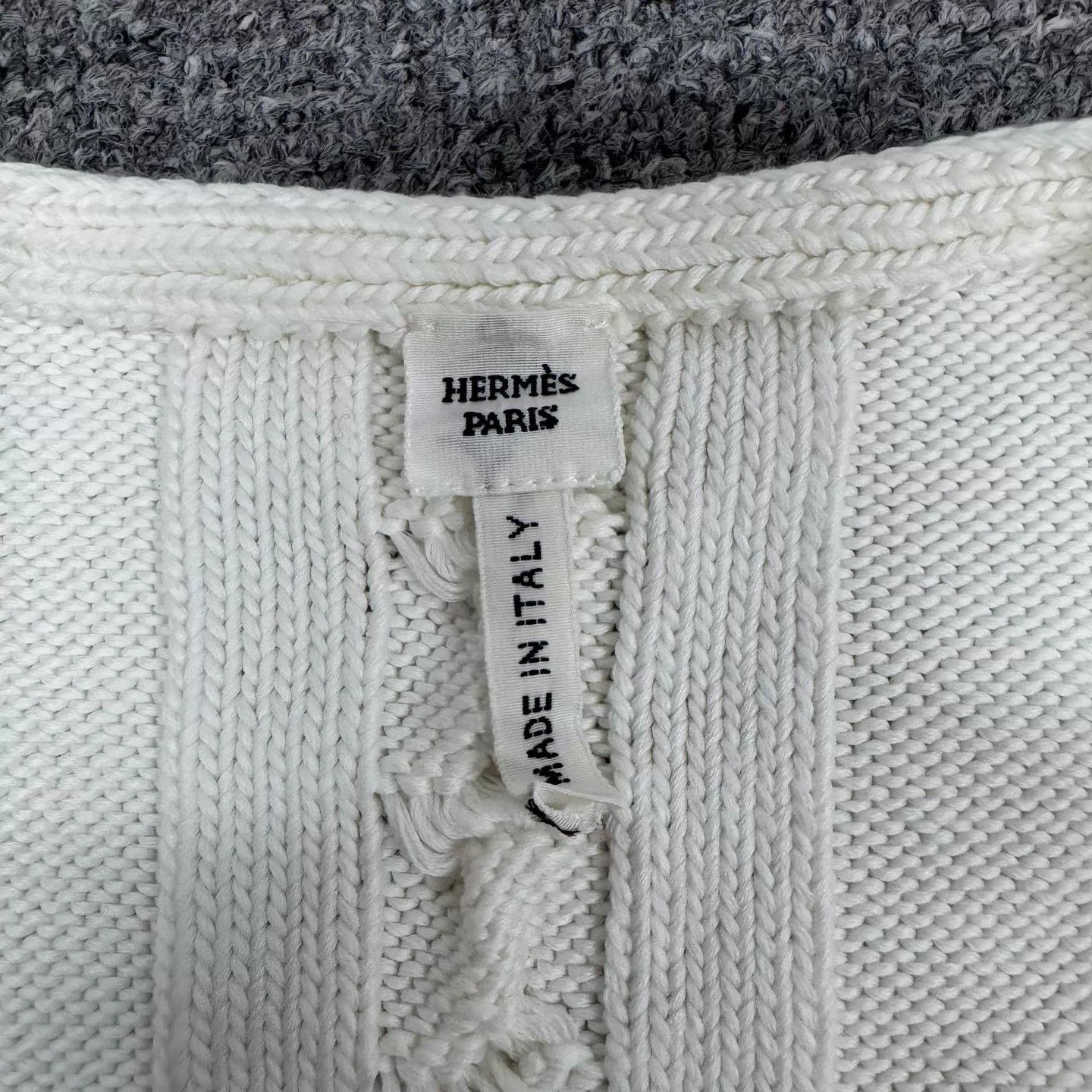 Hermes Hermes Ivory V-neck Cable Knit Vest Size 40 99 New Size M / US 6-8 / IT 42-44 - 5 Thumbnail