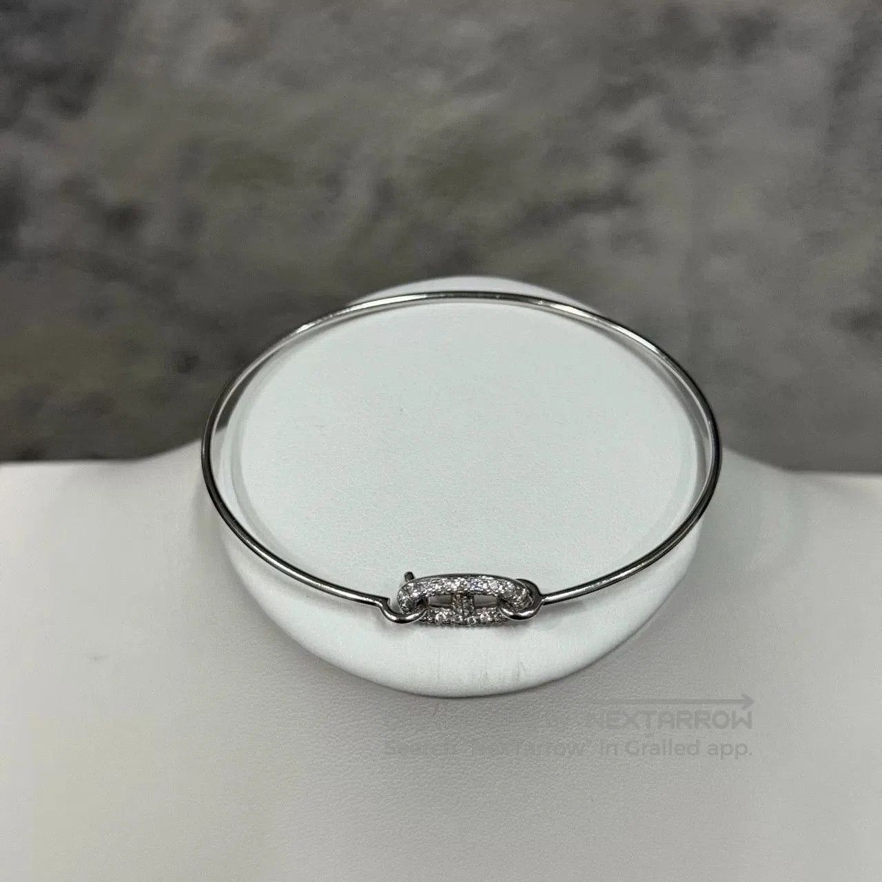 Hermes Hermes Full Diamond Pig Nose Platinum Bangle. Size ONE SIZE - 2 Thumbnail