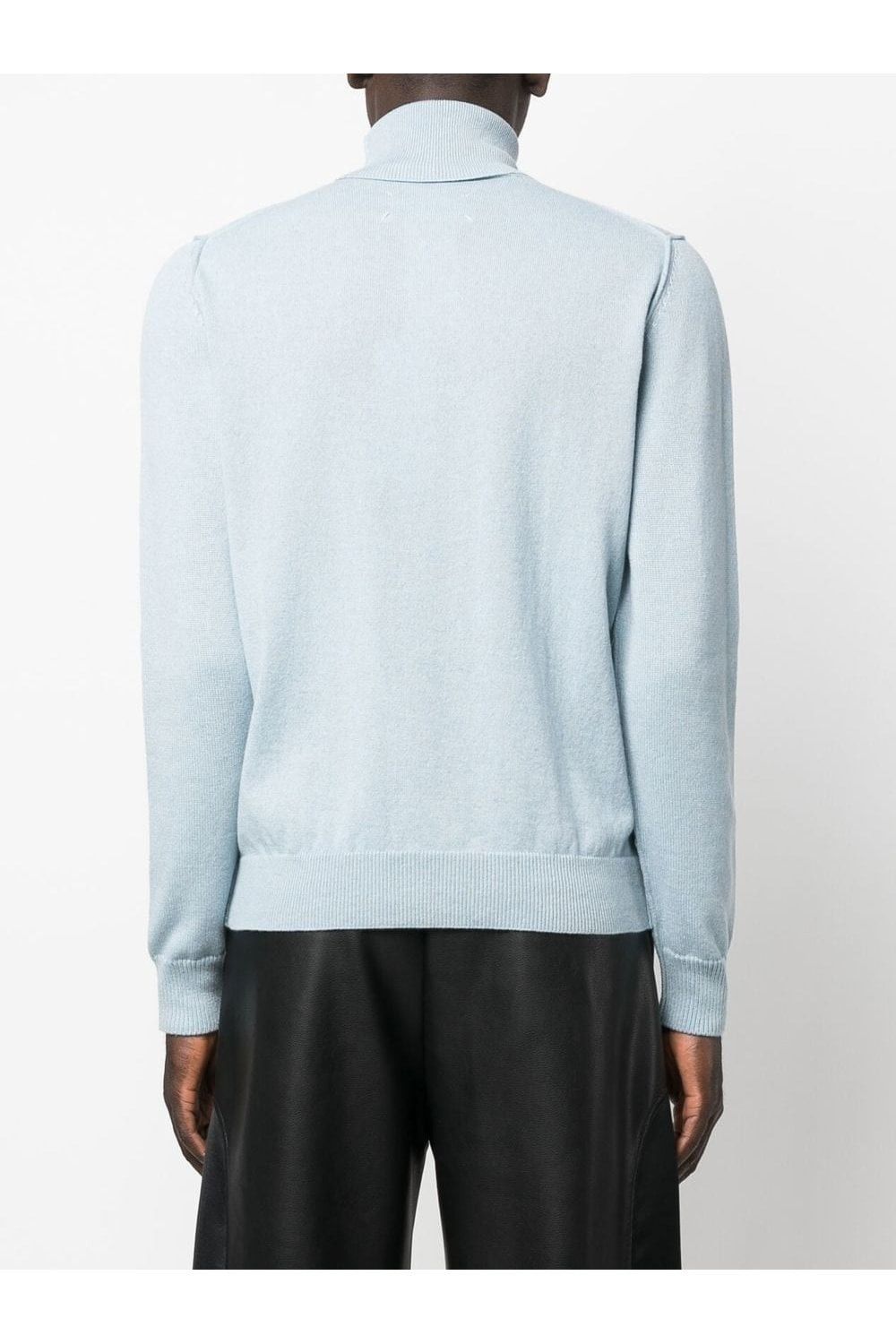 Maison Margiela o1y1124 Long Sleeves Turtleneck Sweater In Blue Size US XL / EU 56 / 4 - 4 Thumbnail