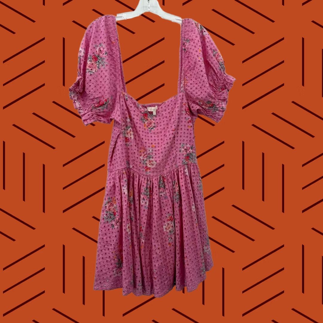LoveShackFancy LoveShackFancy Pink Short Sleeve Dress Eyelet Medium Size 32" / US 10 / IT 46 - 1 Thumbnail