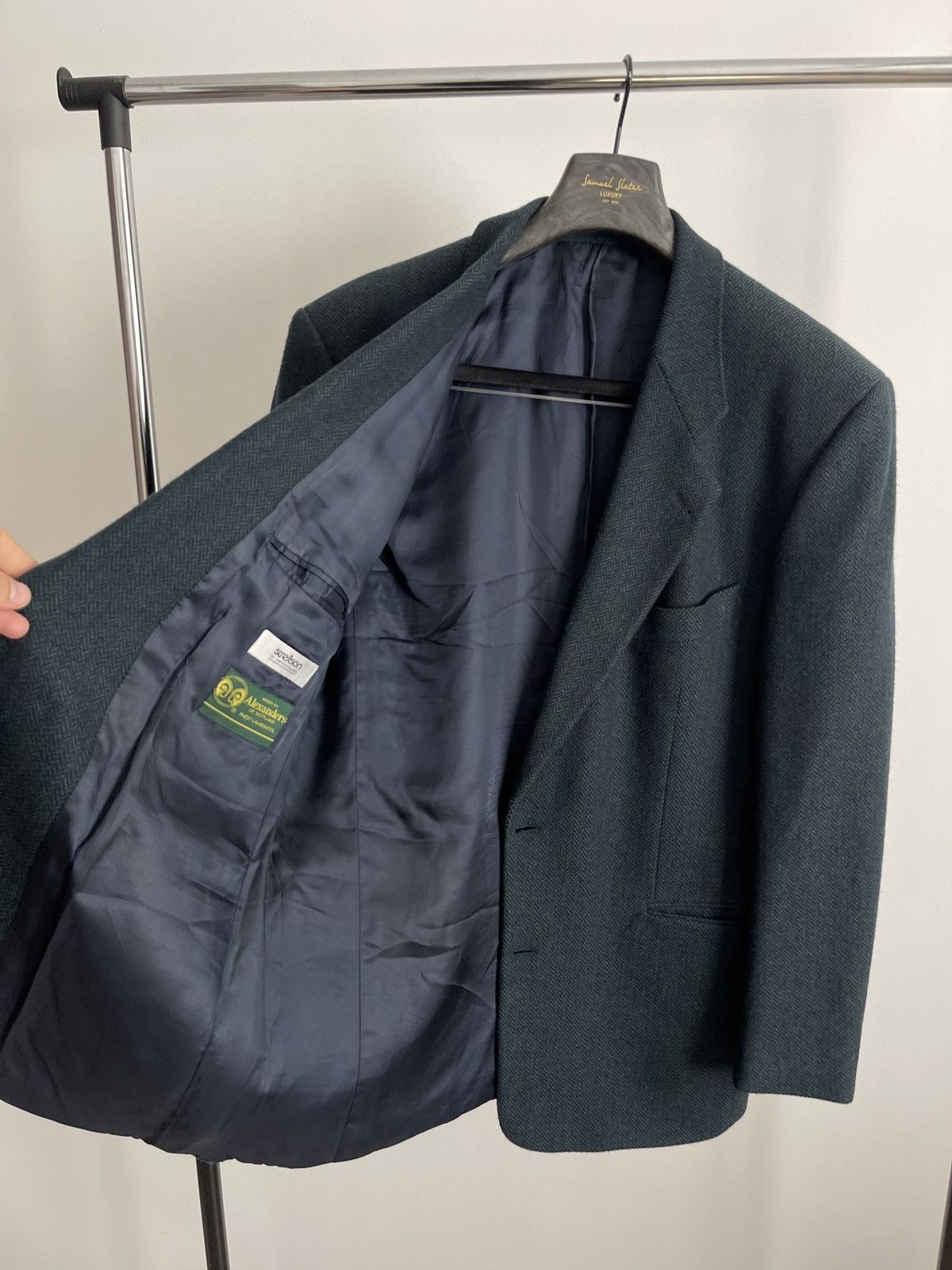 Strellson Vintage dark green wool blazer classic jacket sport coat Size 44R - 5 Thumbnail