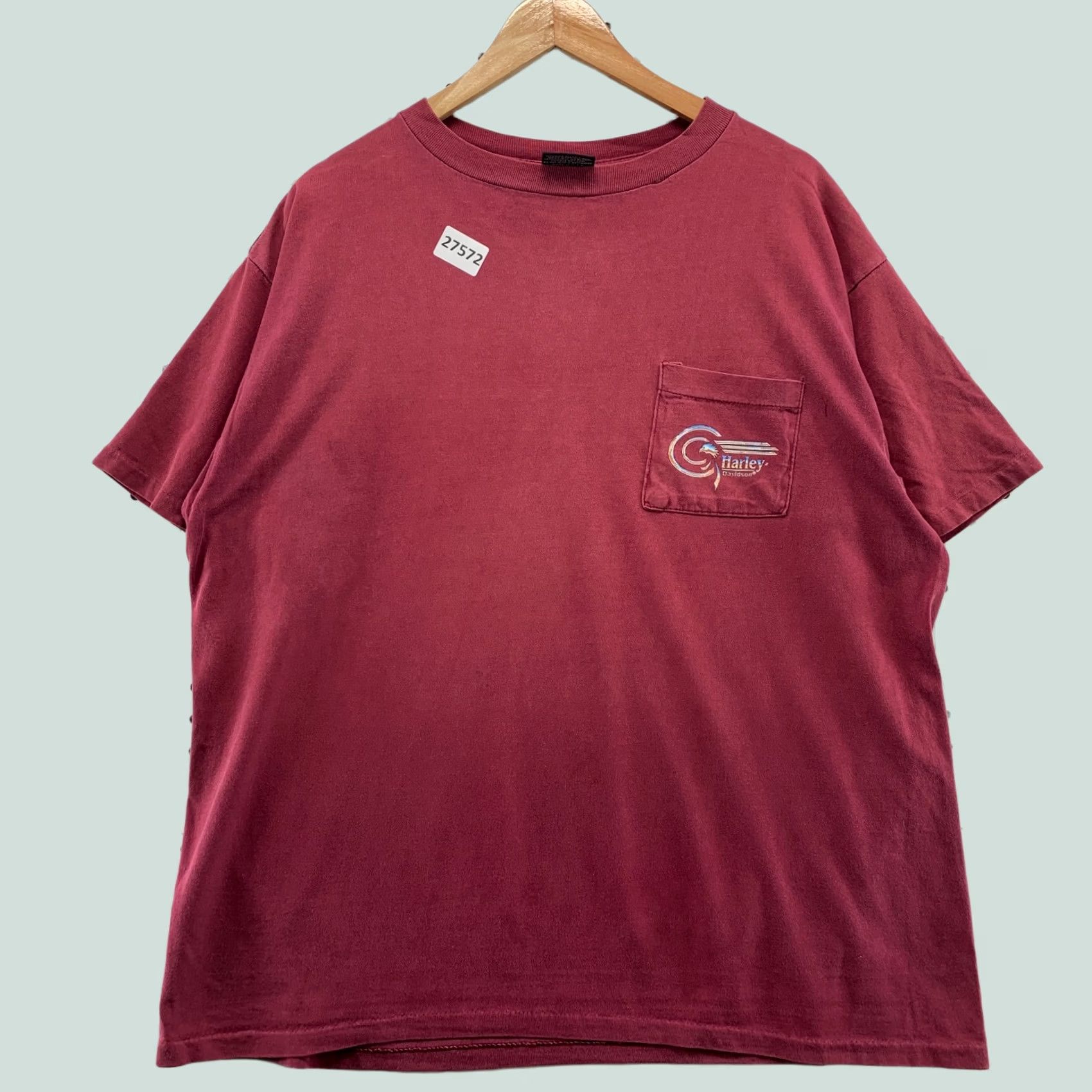 Harley Davidson Vintage Harley Davidson Shirt XL Red Pocket Single Stitch Motorcyle 90s 25x28.5 Size US XL / EU 56 / 4 - 1 Thumbnail