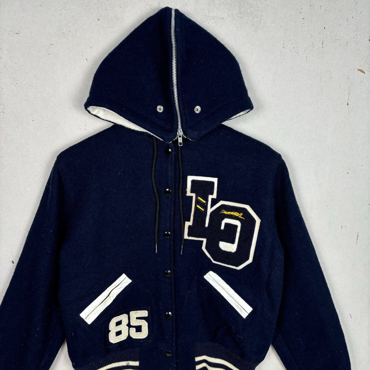 Other Thrashed 80s Caplan's Varsity Jacket Navy Zip Hood Sz 36 Size US XS / EU 42 / 0 - 3 Thumbnail