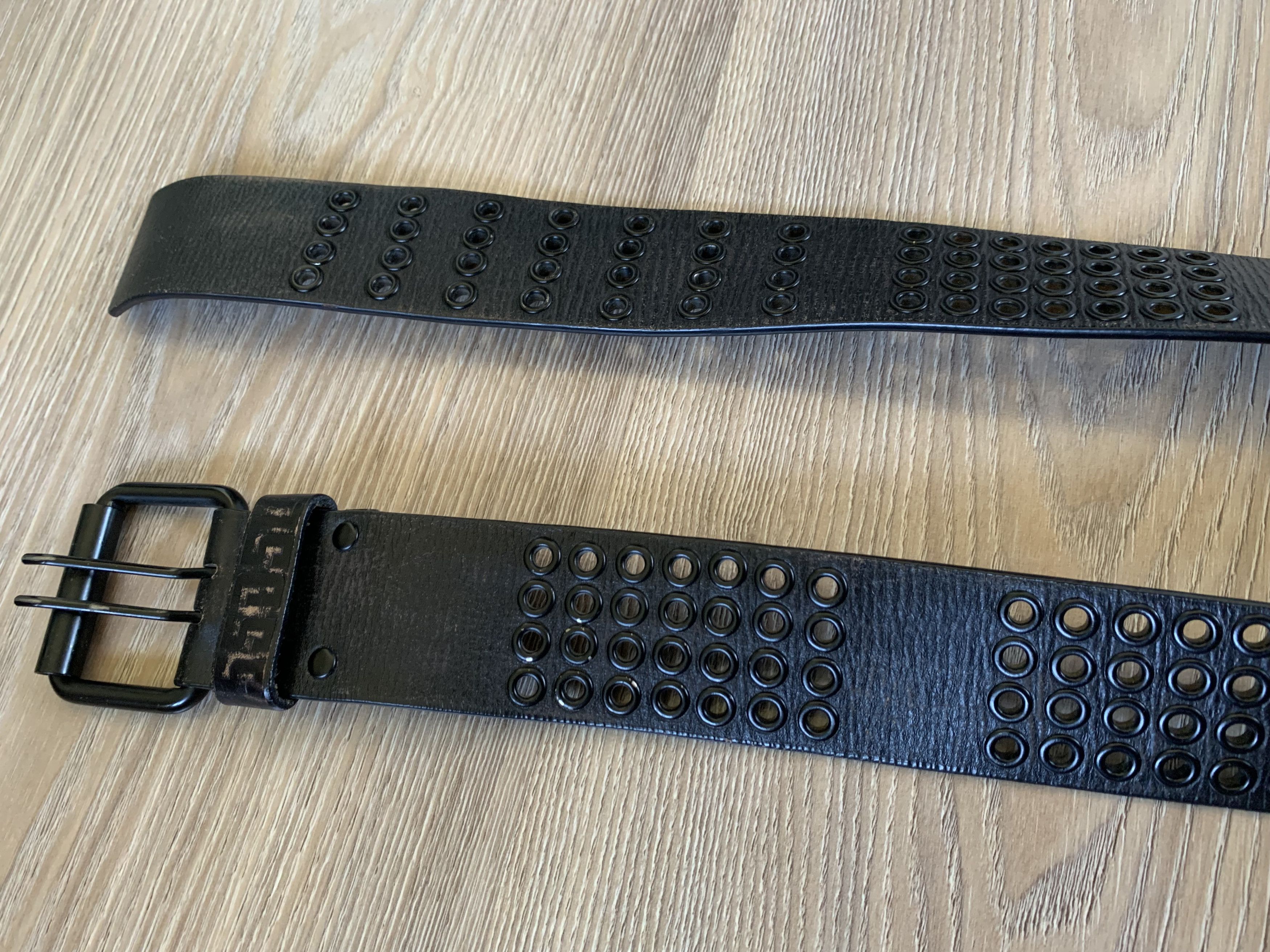 55DSL × Diesel 55DSL Vintage Archival Wide Rivet Perforated Leather Belt Size ONE SIZE - 7 Thumbnail