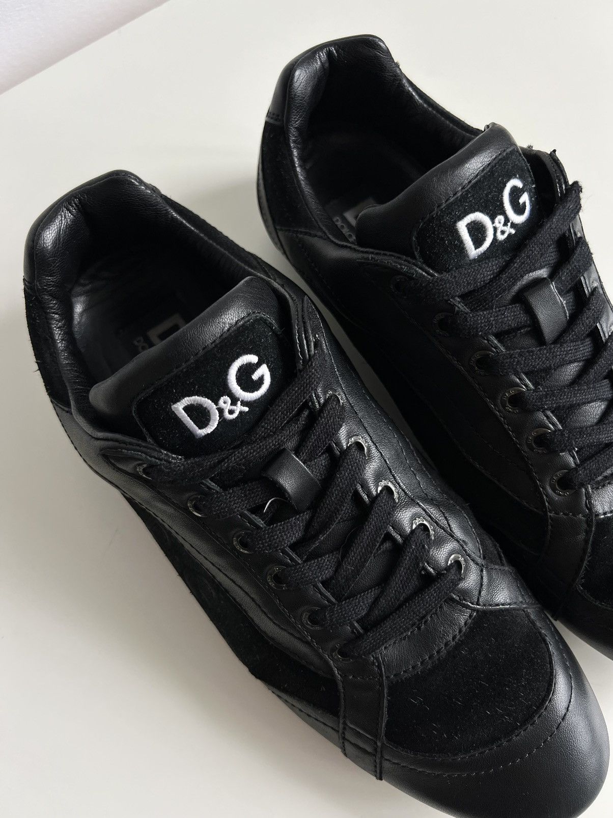 Dolce & Gabbana 🔥 Vintage 00s Dolce&Gabbana Spider Low-top Leather Sneakers Size US 7.5 / EU 40-41 - 11 Thumbnail