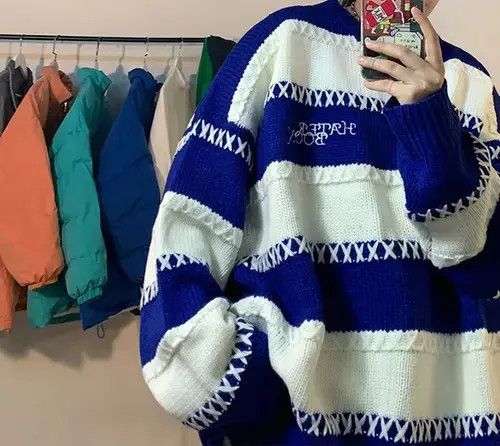 Other Sweater Autumn Winter Oversize Stripes Size US XL / EU 56 / 4 - 3 Thumbnail