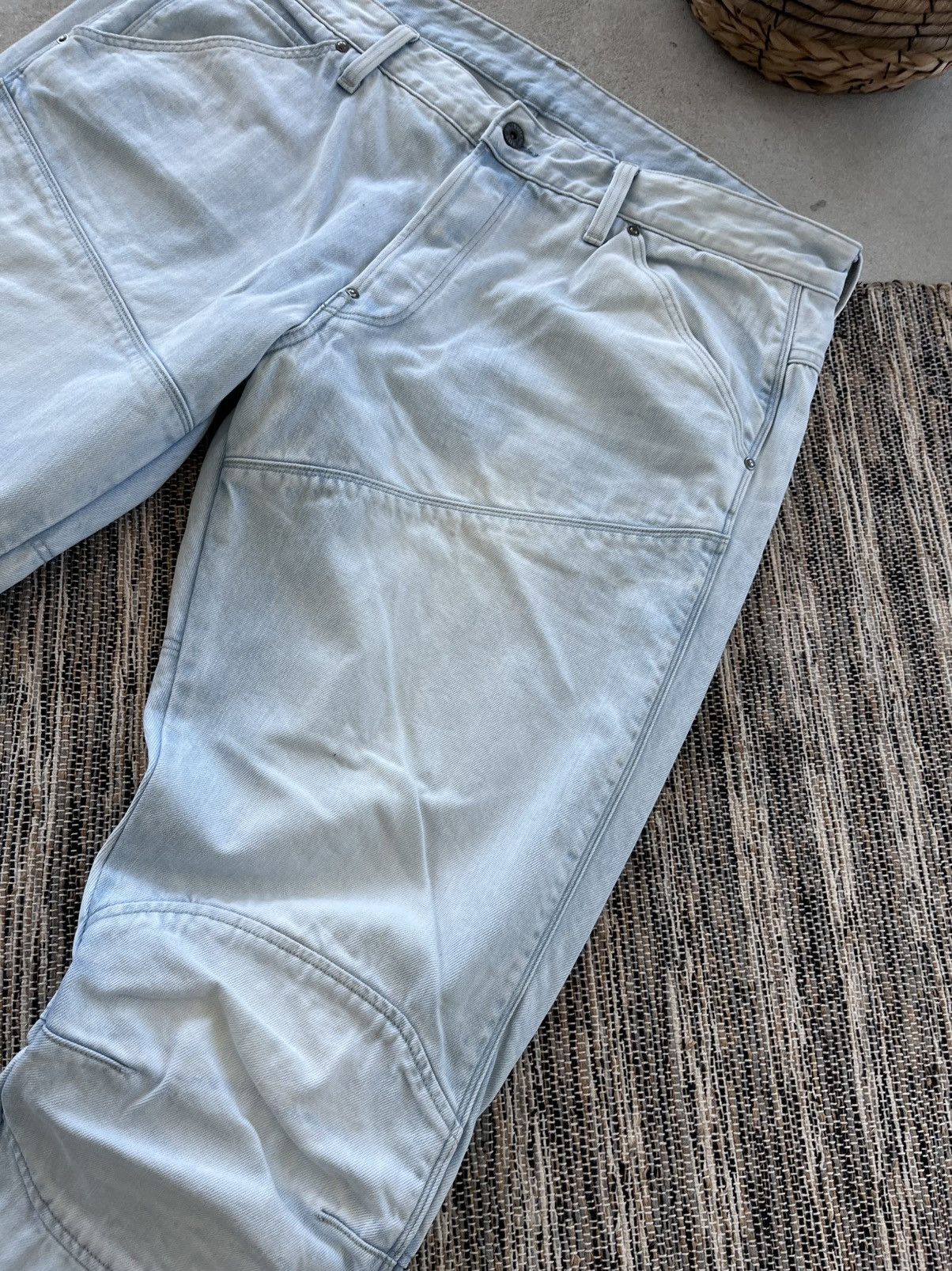 G-Star Vintage GStar Raw Moto Denim Jeans 38x36 Blue Knee Panel Y2K Size US 38 / EU 54 - 7 Thumbnail