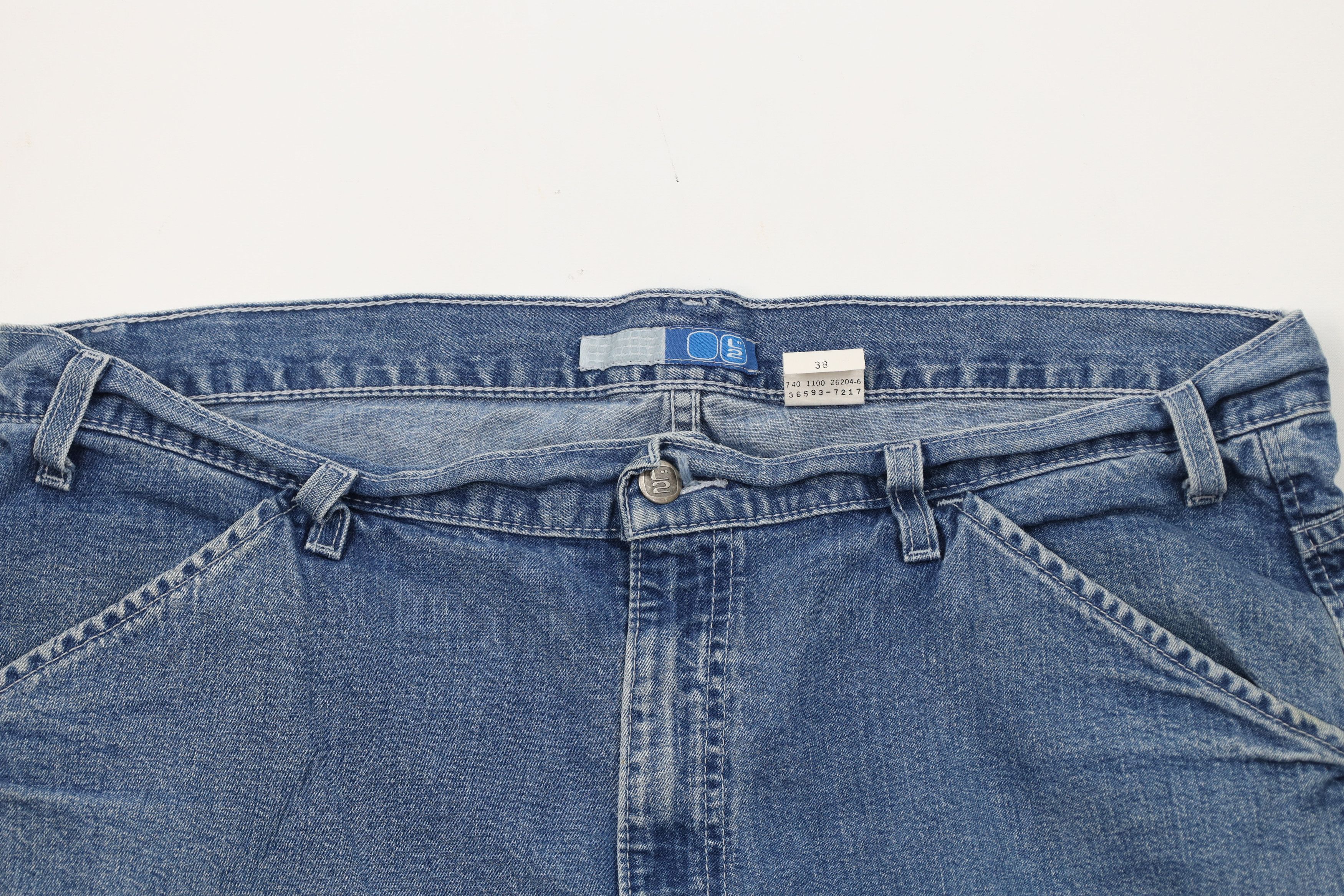 Levi's Vintage Y2K 2000 Levis Baggy Loose Fit Denim Shorts Blue Size US 38 / EU 54 - 2 Thumbnail