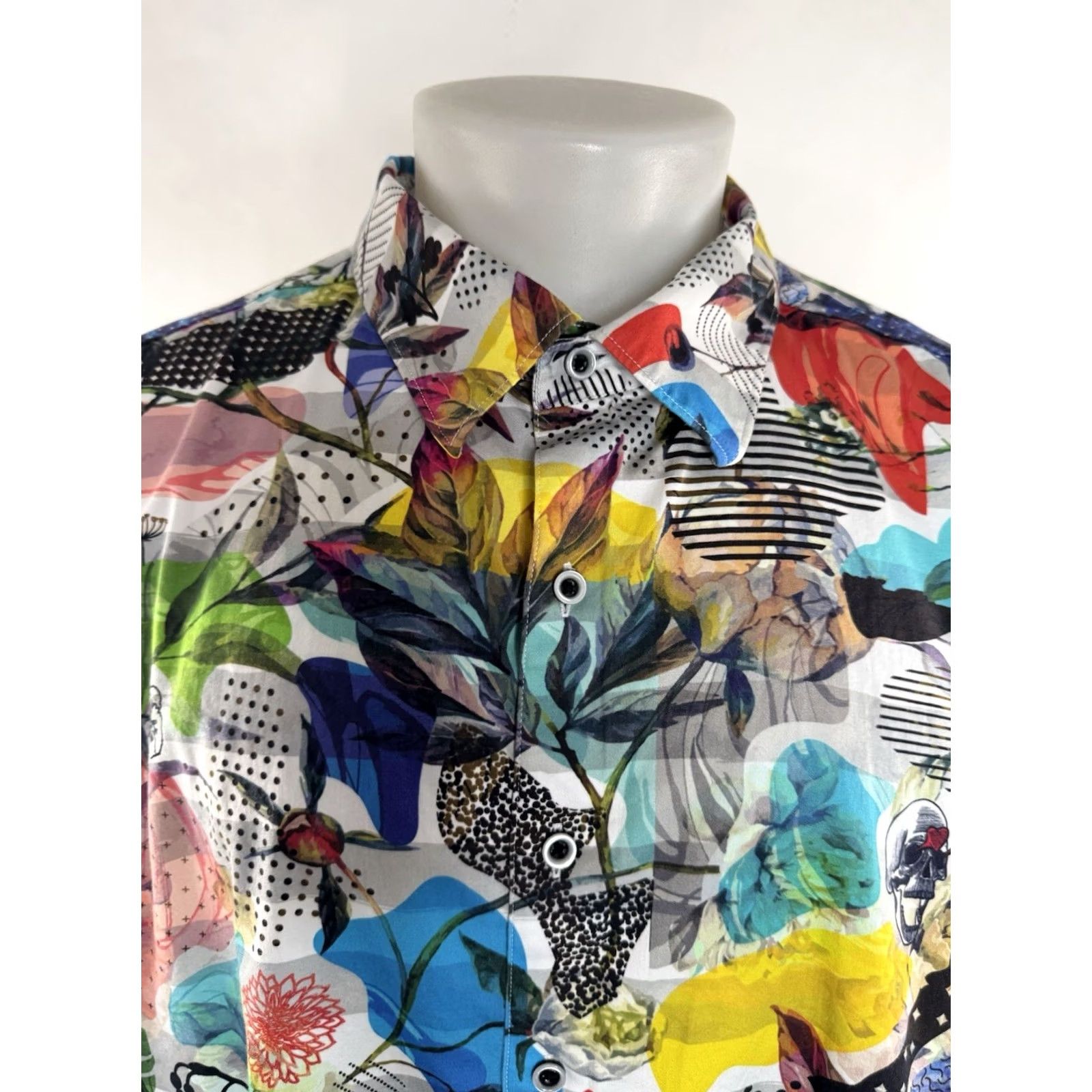 Robert Graham Robert Graham Skull Floral Print Colorful Mens 4XL Shirt Size US XXL / EU 58 / 5 - 3 Thumbnail