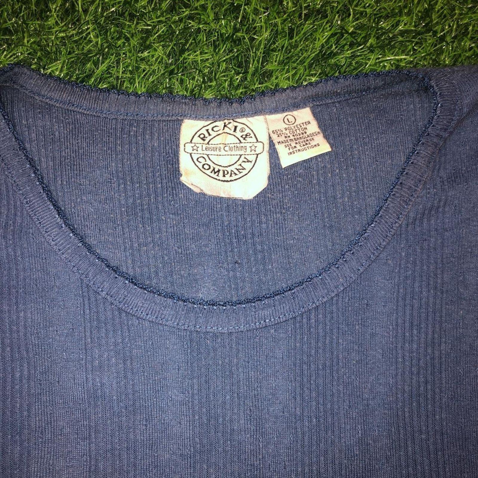 Other Women’s Vintage Blue Ricki & Company Ribbed Leisure Wear Tee Size L / US 10 / IT 46 - 3 Thumbnail