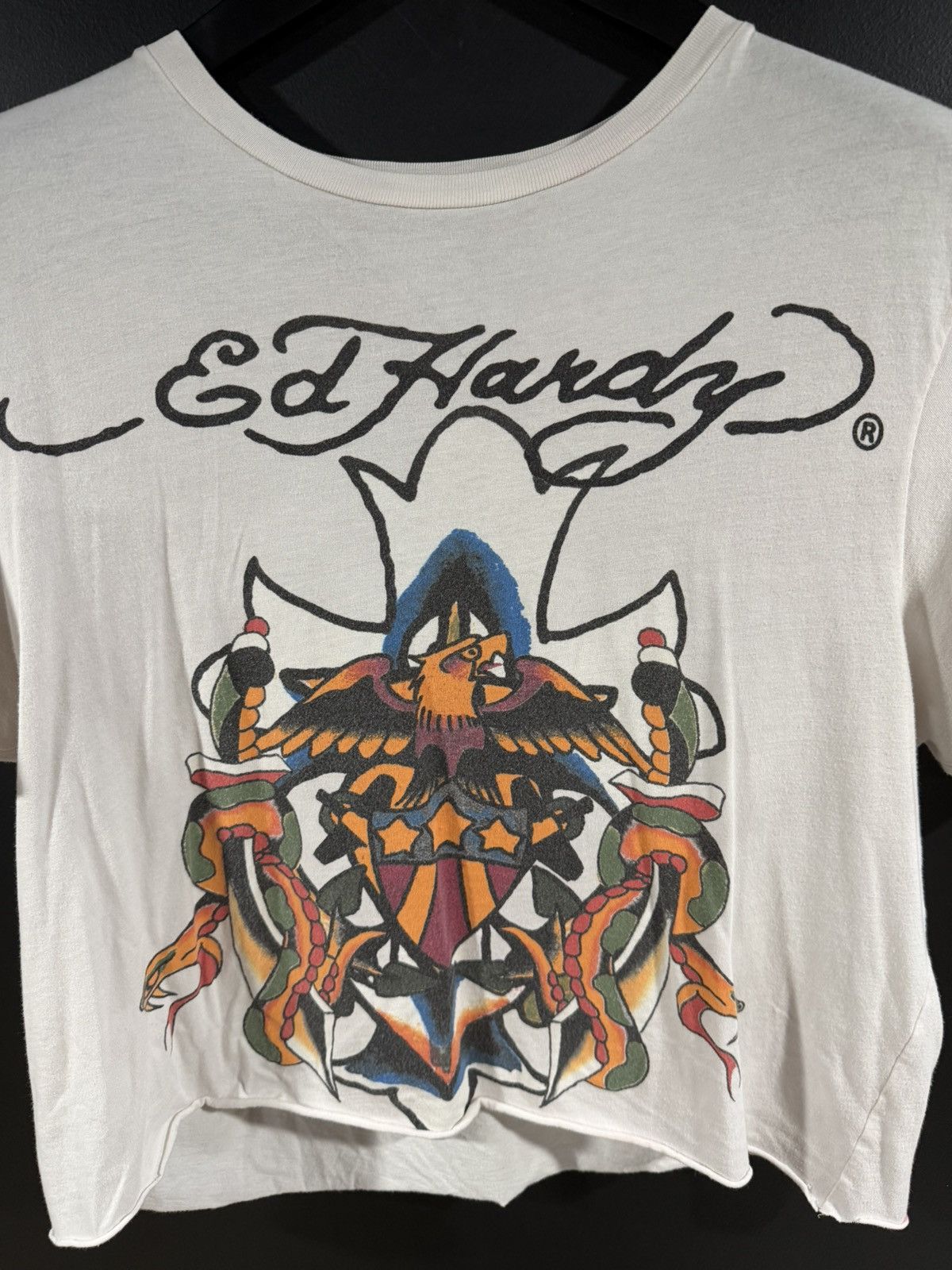 Ed Hardy 2000s Y2K Vintage Ed Hardy Cropped Soft Grunge Tee L Size US L / EU 52-54 / 3 - 2 Thumbnail