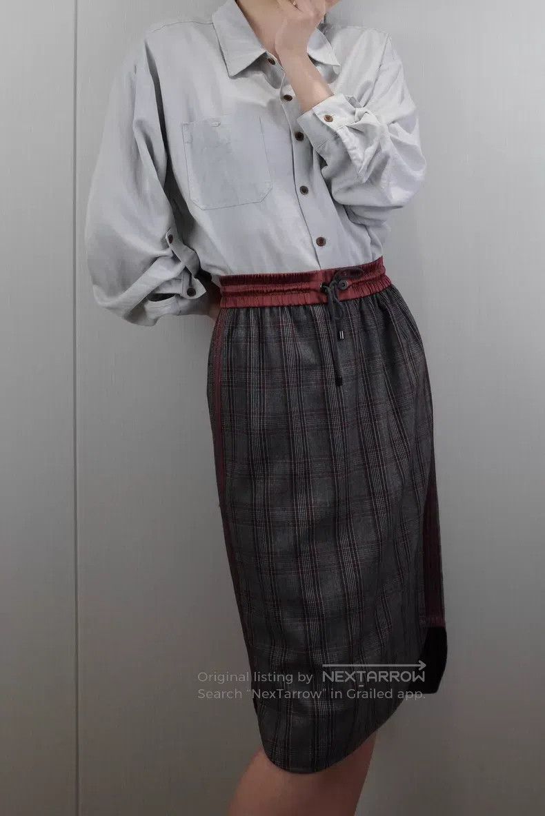 Brunello Cucinelli Brunello Cucinelli Beaded Wool Houndstooth Skirt Size 26" / US 2 / IT 38 - 2 Thumbnail