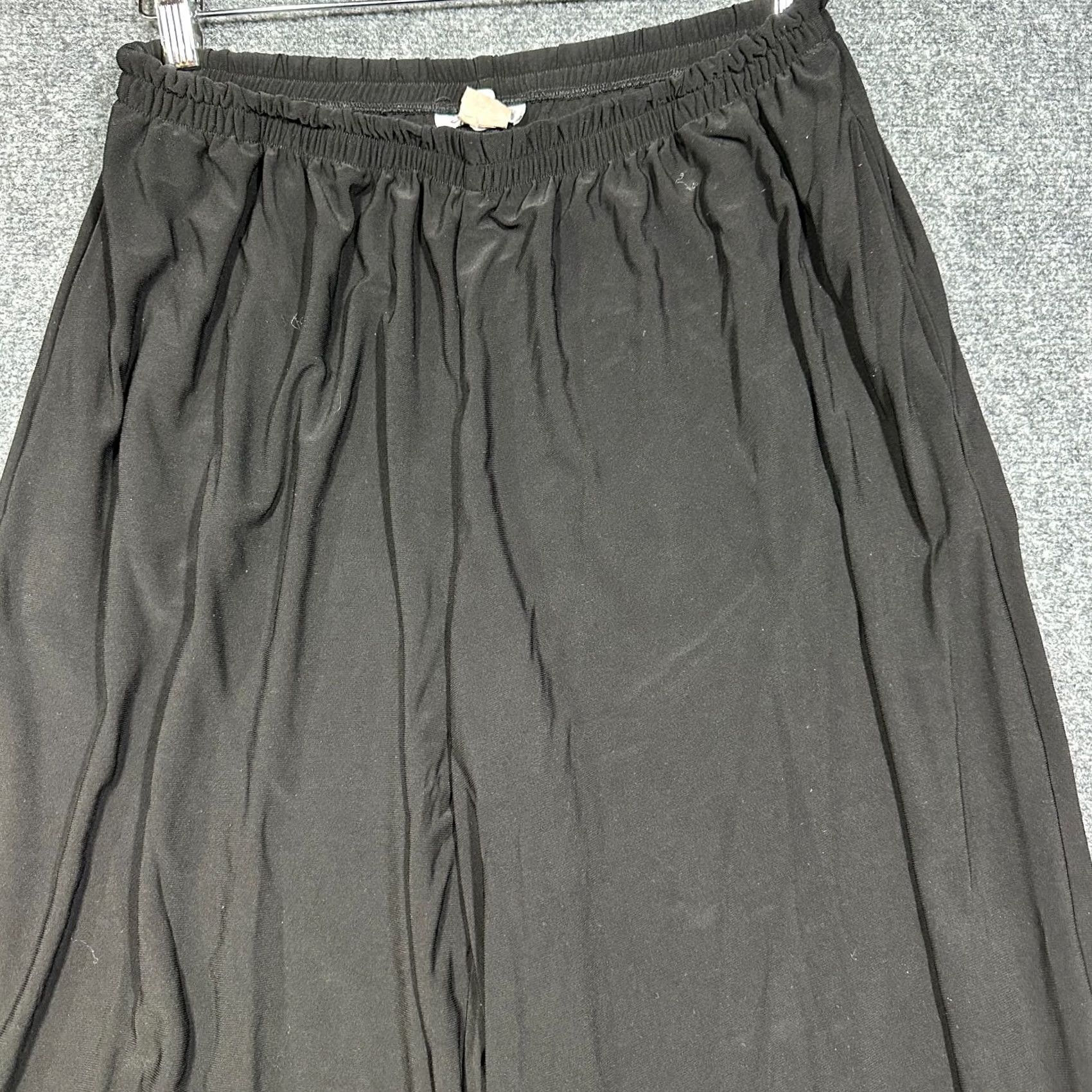 Vintage Sophia Pants Womens Small Black Wide Leg Crop Pull On Pockets Elastic Waist Size 28" / US 6 / IT 42 - 3 Thumbnail