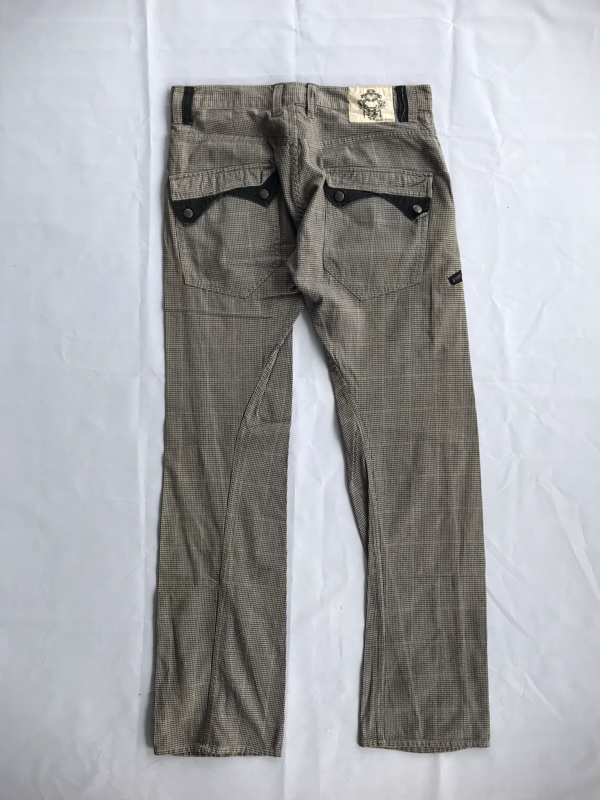 Japanese Brand Root Three Checkered Pants with Multi Pocket Zipper Details Size US 32 / EU 48 - 2 Thumbnail