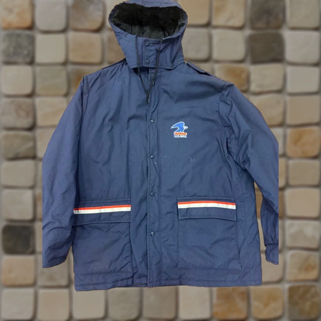 Vintage VINTAGE USPS Post Office Jacket HORACE SMALL Navy L Mens Hooded 90s United States Size US L / EU 52-54 / 3 - 1 Thumbnail