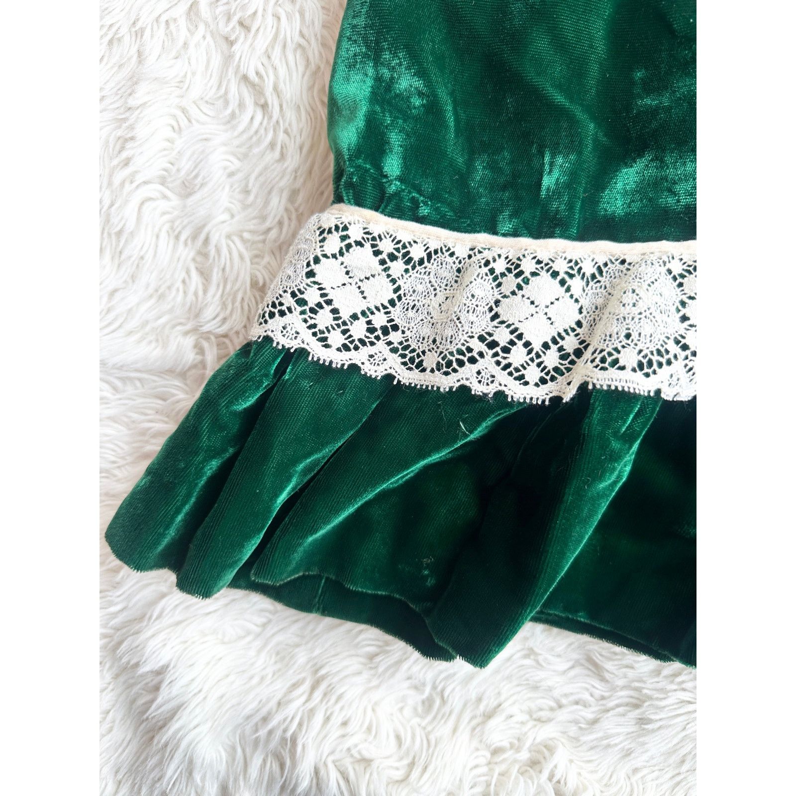 Vintage Vintage 60's Deep Emerald Velvet Empire Waist Dress Size M / US 6-8 / IT 42-44 - 10 Thumbnail