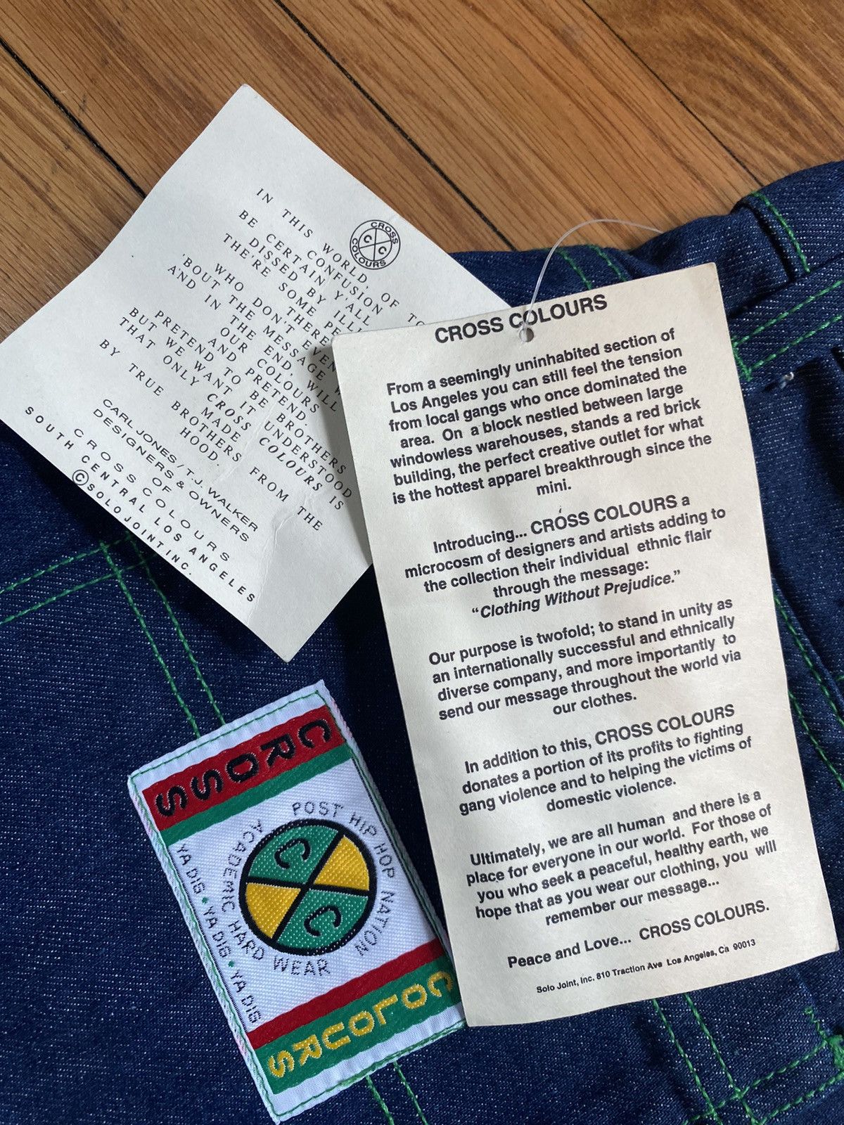 Cross Colours × JNCO × Vintage Rare Deadstock Vintage 90s Cross Colours Tribal Jean Shorts Size US 34 / EU 50 - 10 Thumbnail