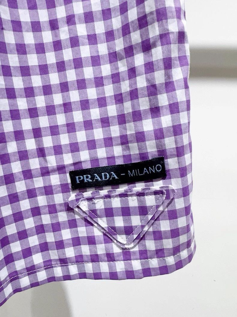 Prada New Prada HighWaisted Gingham Shorts-2506 Size 37" - 2 Thumbnail