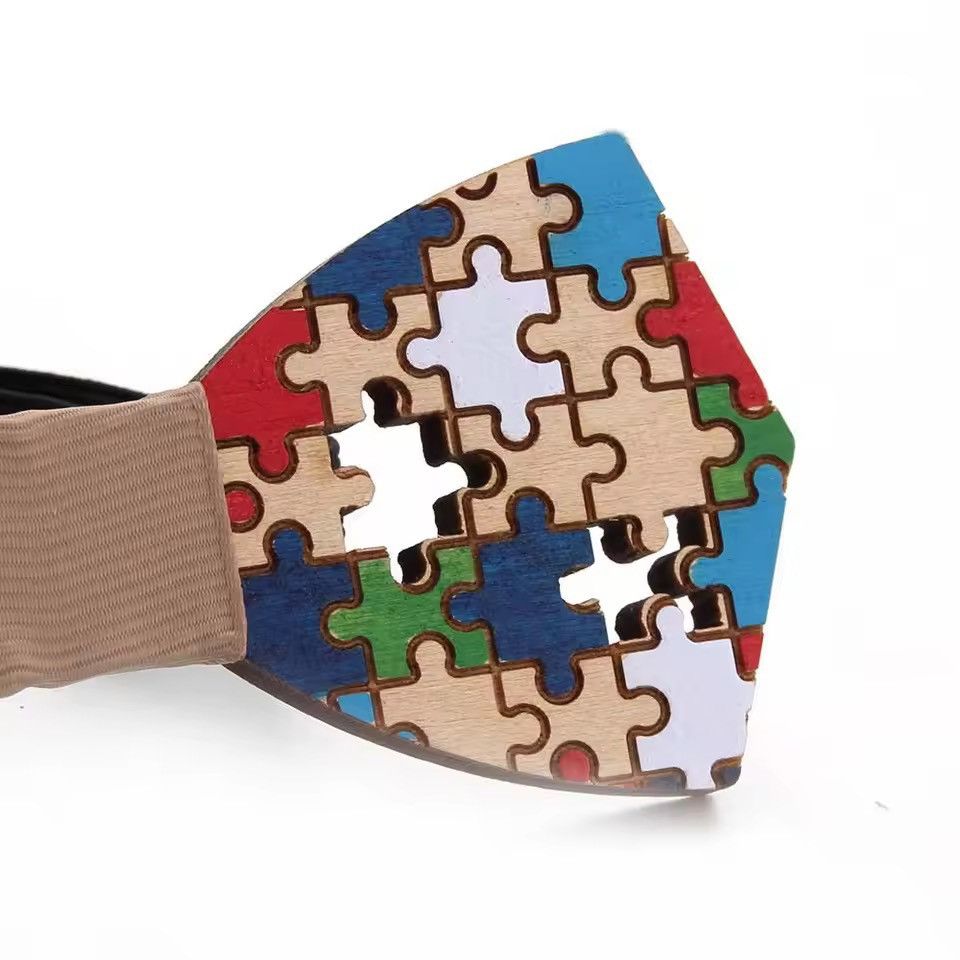 Handmade Handmade Wooden Puzzle Bow Tie Size ONE SIZE - 2 Thumbnail