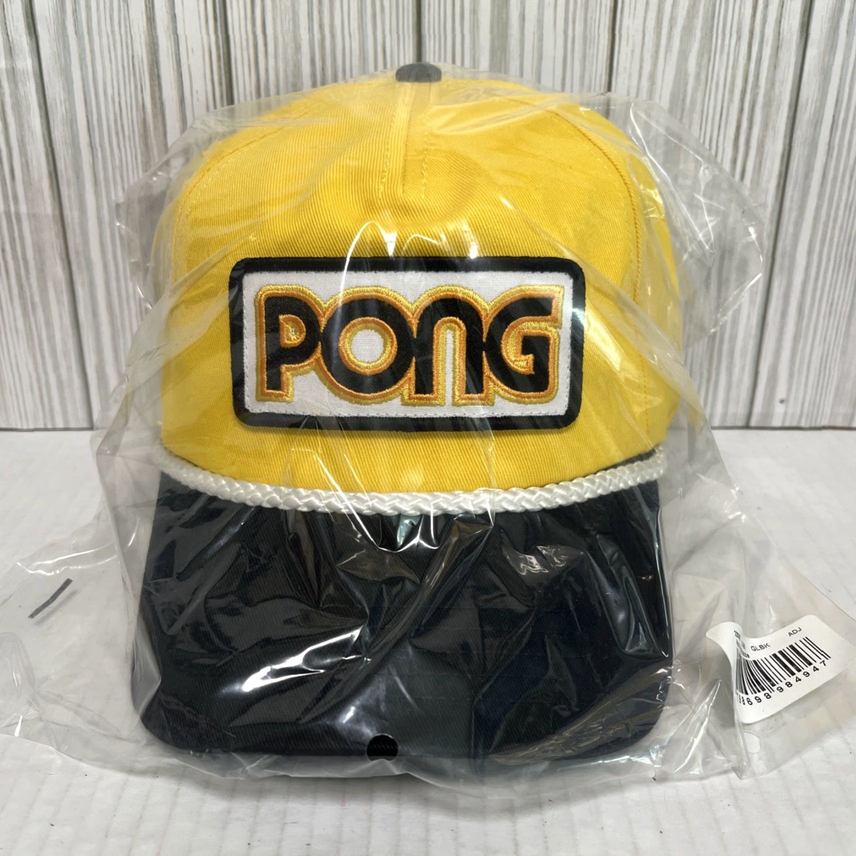 American Needle PONG Hat Cap Snap Back Atari Retro Video Game Rope Patch Black Yellow Adjustable Men One Size Size ONE SIZE - 3 Thumbnail